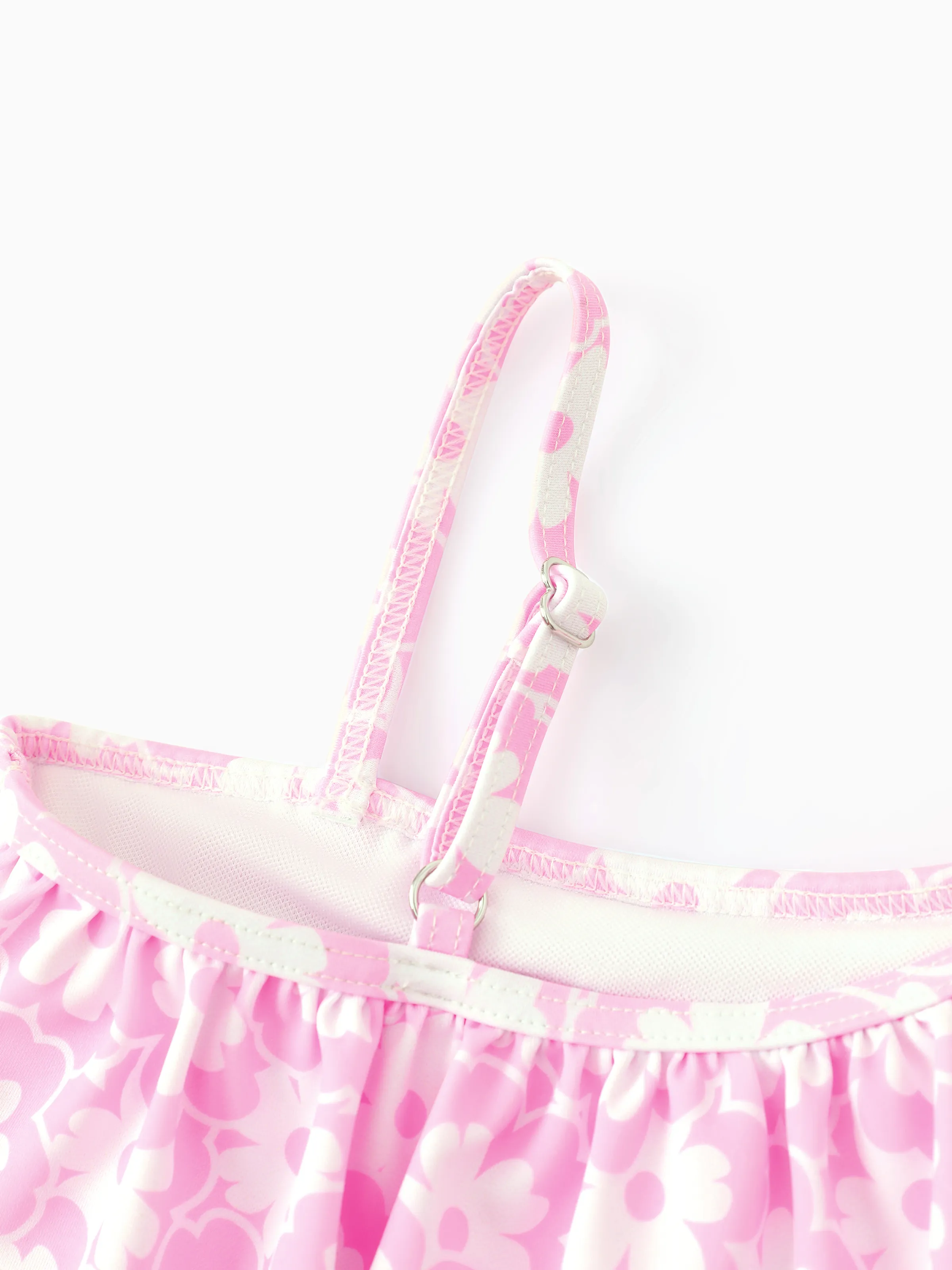 Disney Princess Toddler/Kid Girl Snow White/Cinderella/Aurora/Belle/Jasmine/ UPF50+ Ruffled One-shoulder Swimsuit Pink - Image 5