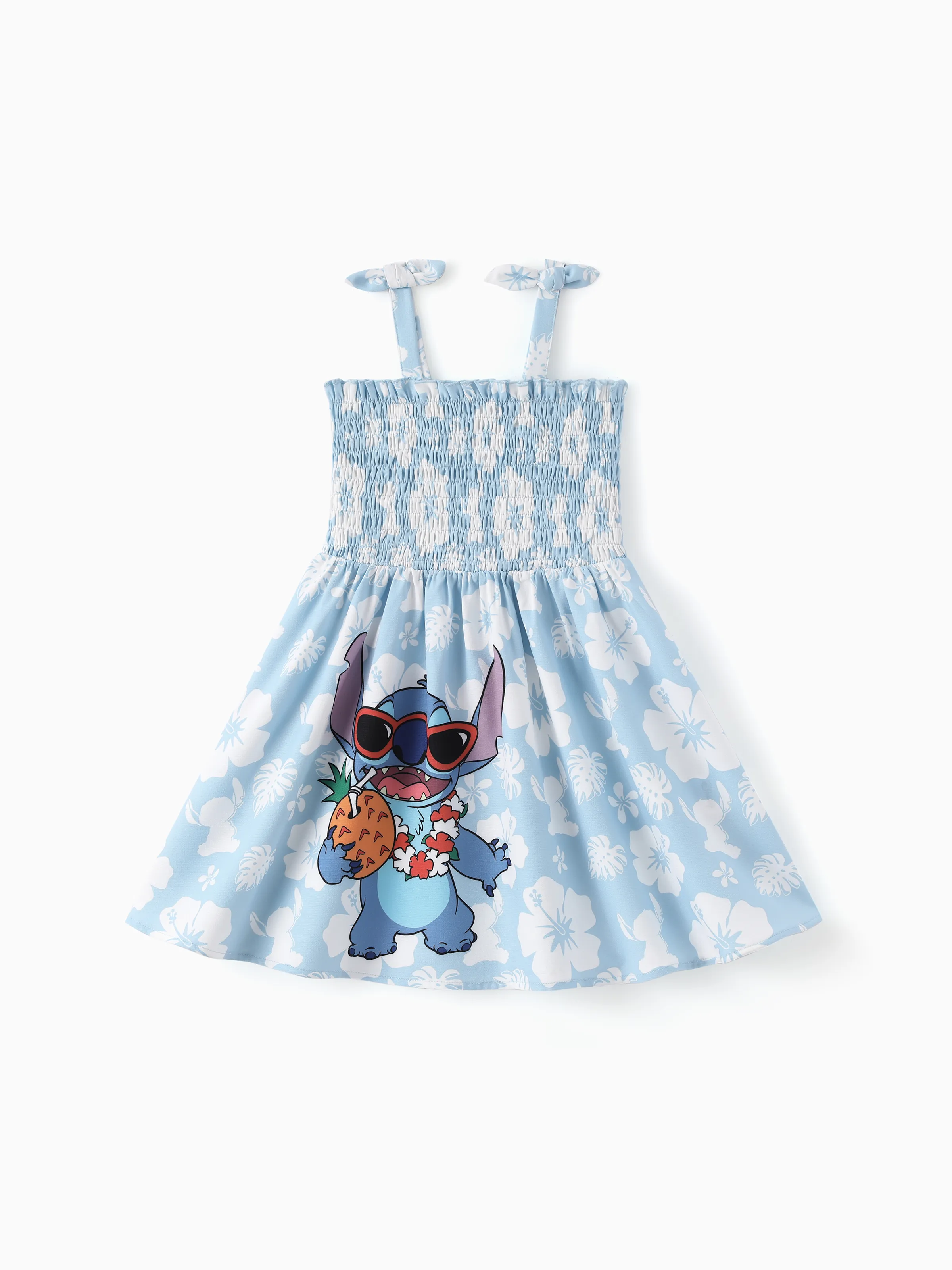 Disney Stitch Daddy & Daughter Tropical Floral Jumpsuit/ Dress/ Shirt Light Blue - Image 13