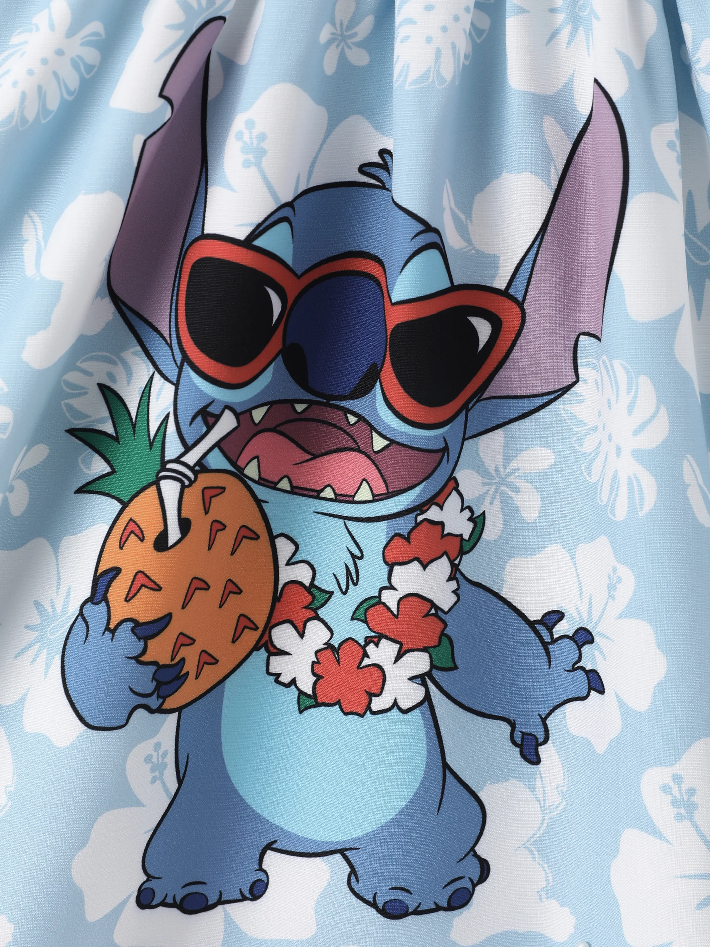 Disney Stitch Daddy & Daughter Tropical Floral Jumpsuit/ Dress/ Shirt Light Blue - Image 15