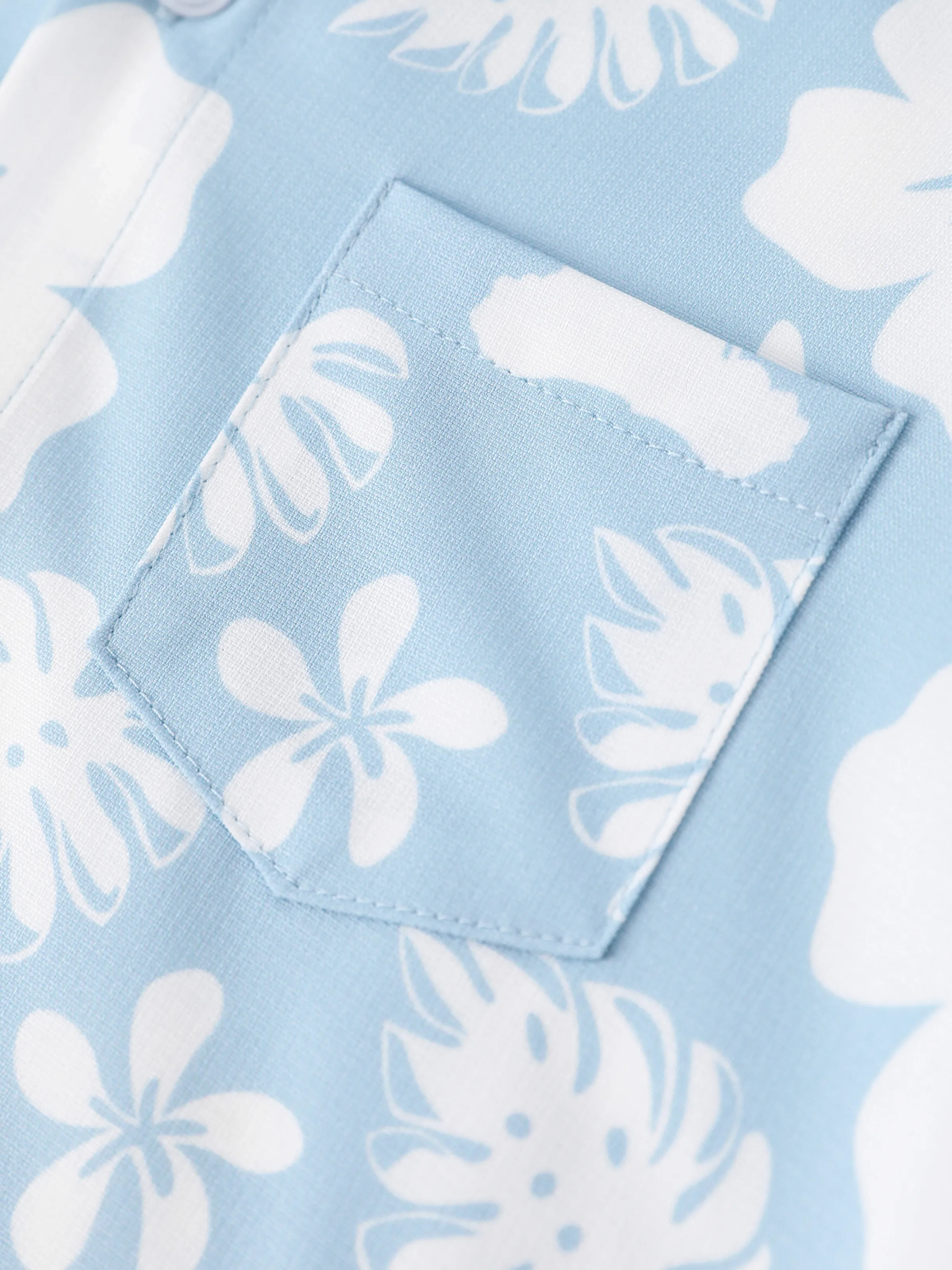 Disney Stitch Daddy & Son Tropical Floral Jumpsuit/ Dress/ Shirt Light Blue - Image 10