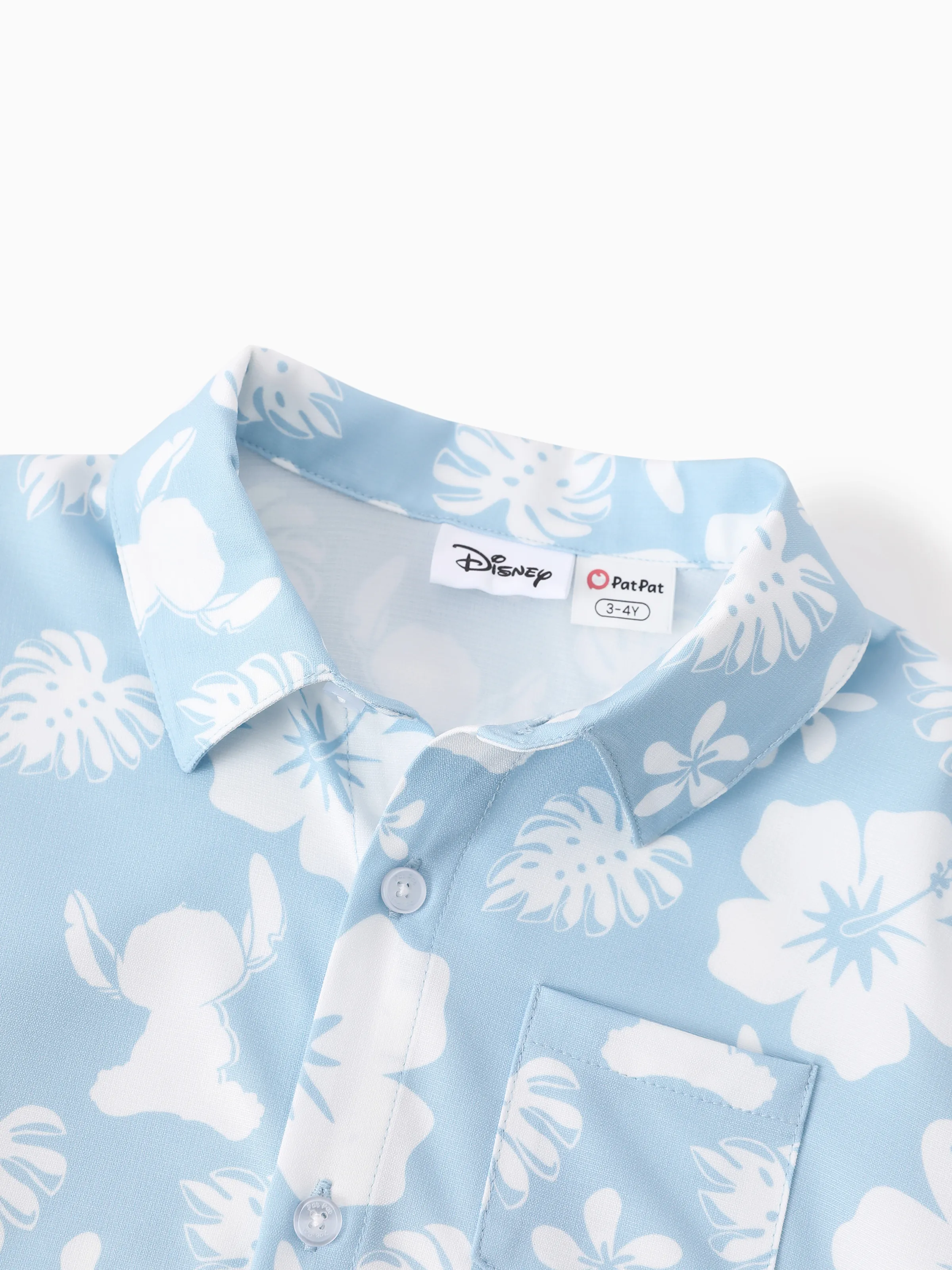 Disney Stitch Daddy & Son Tropical Floral Jumpsuit/ Dress/ Shirt Light Blue - Image 16