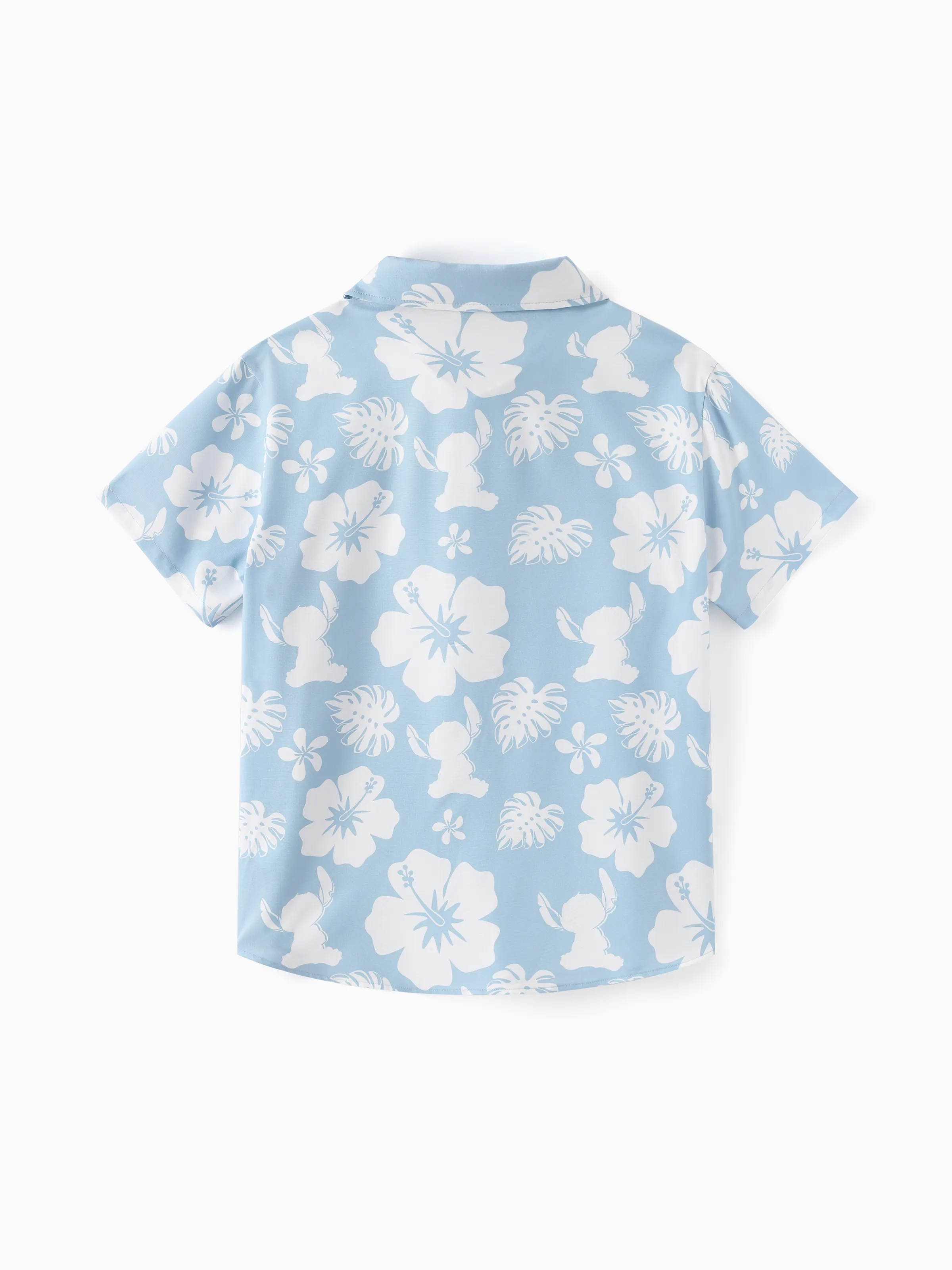 Disney Stitch Daddy & Son Tropical Floral Jumpsuit/ Dress/ Shirt Light Blue - Image 7