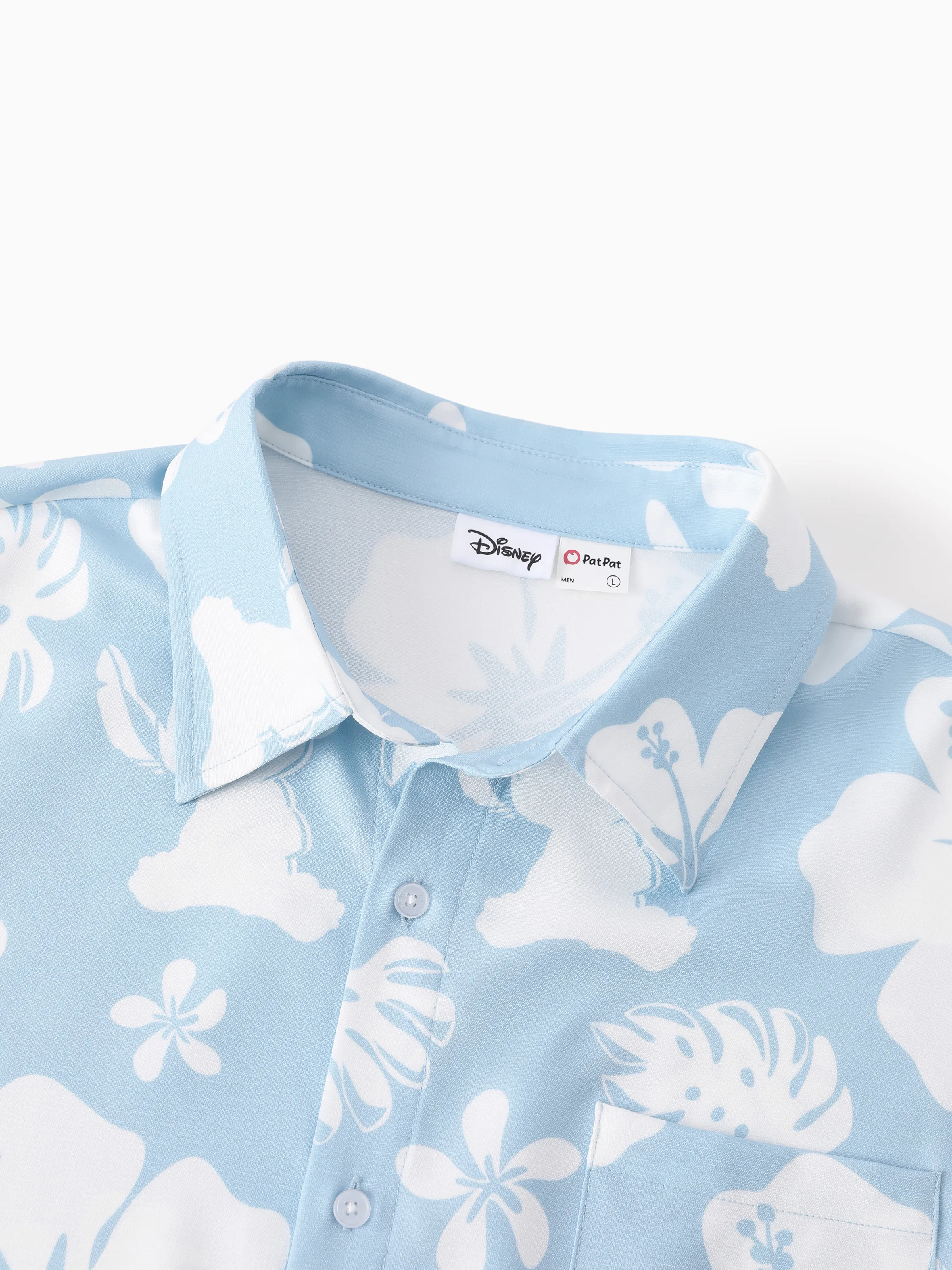 Disney Stitch Daddy & Son Tropical Floral Jumpsuit/ Dress/ Shirt Light Blue - Image 8