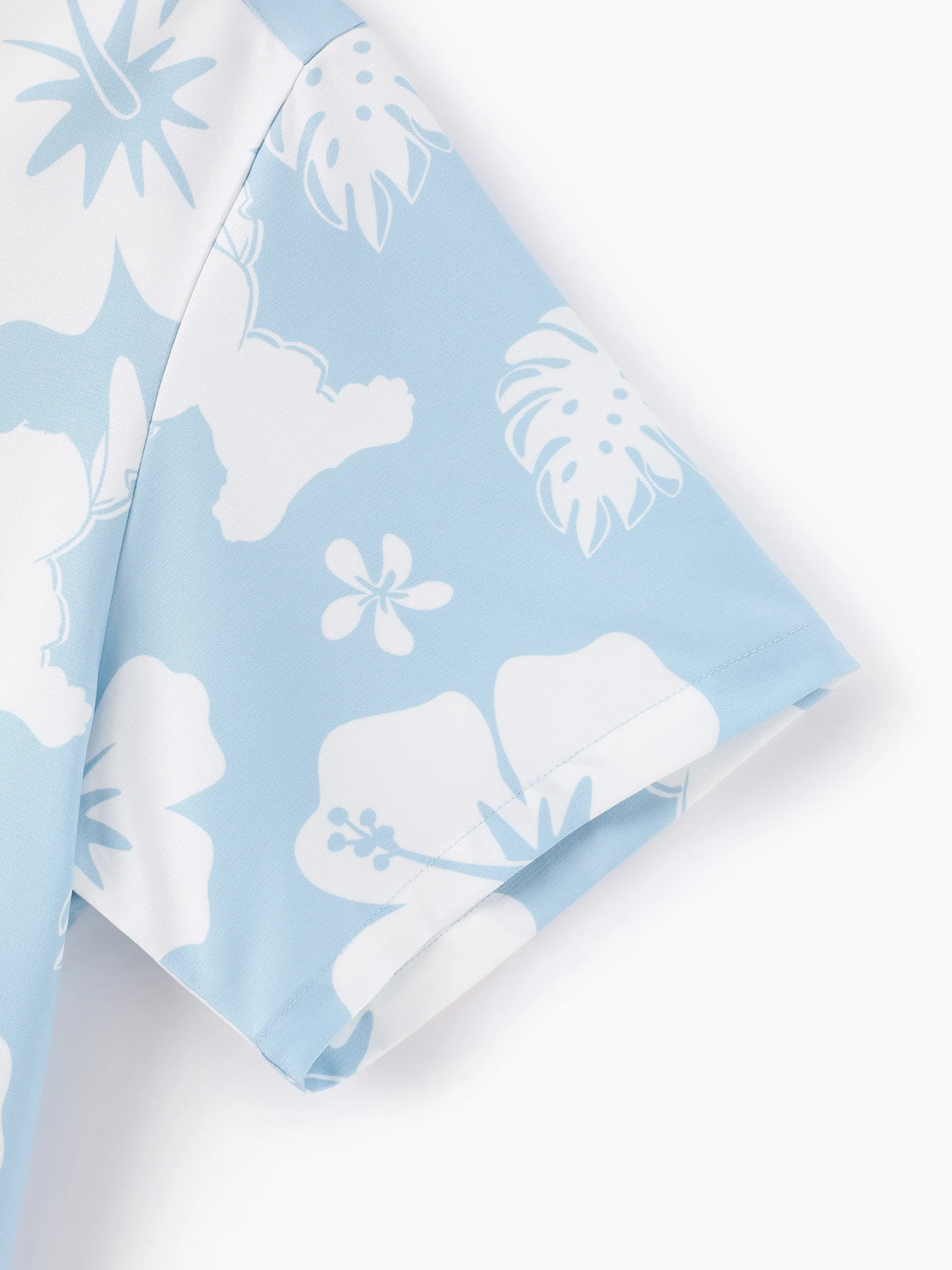 Disney Stitch Daddy & Son Tropical Floral Jumpsuit/ Dress/ Shirt Light Blue - Image 9