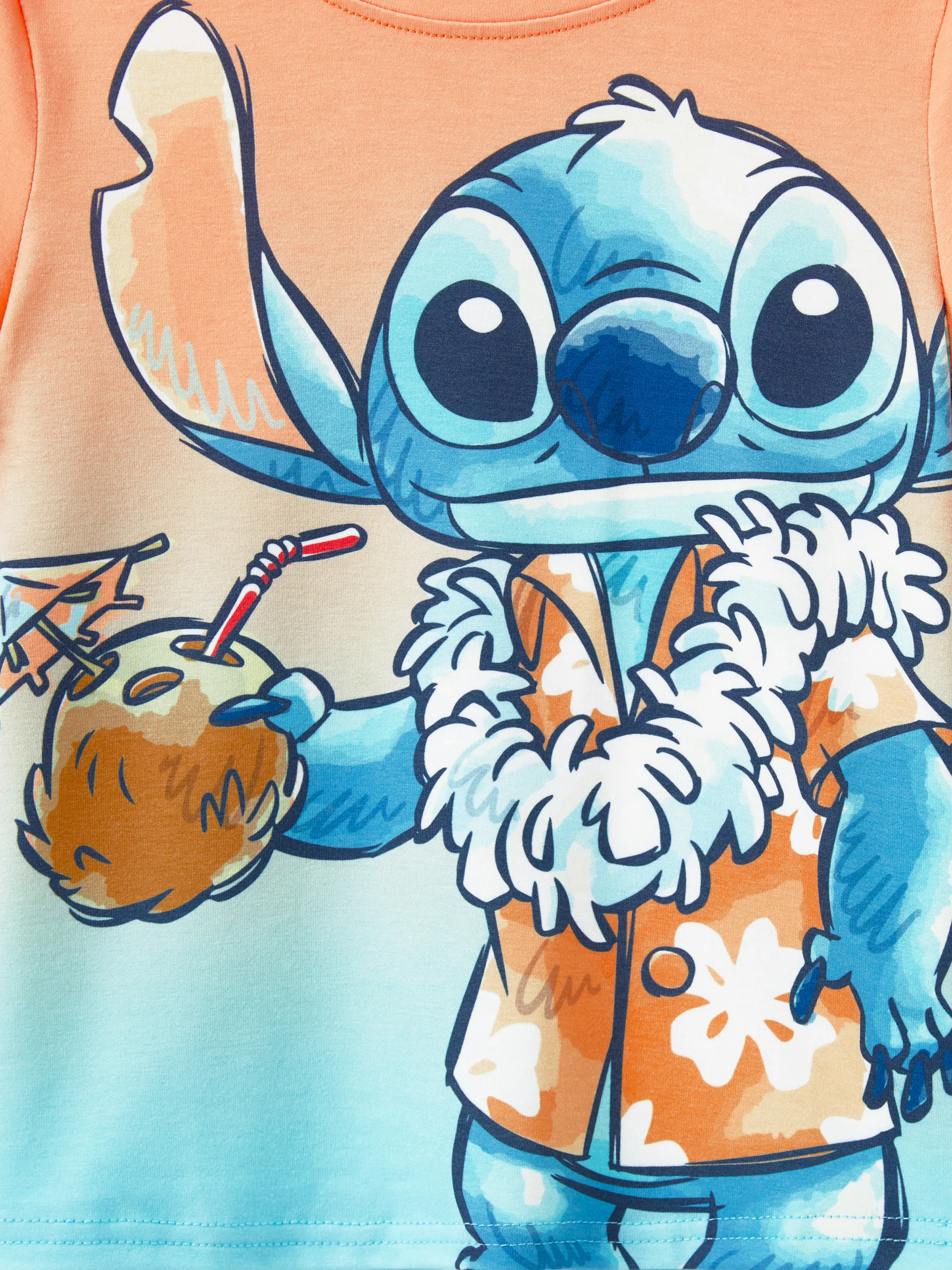 Disney Stitch Family Matching Tropical Flower Gradient Print T-shirt/Sleevelss Dress Multicolor - Image 19