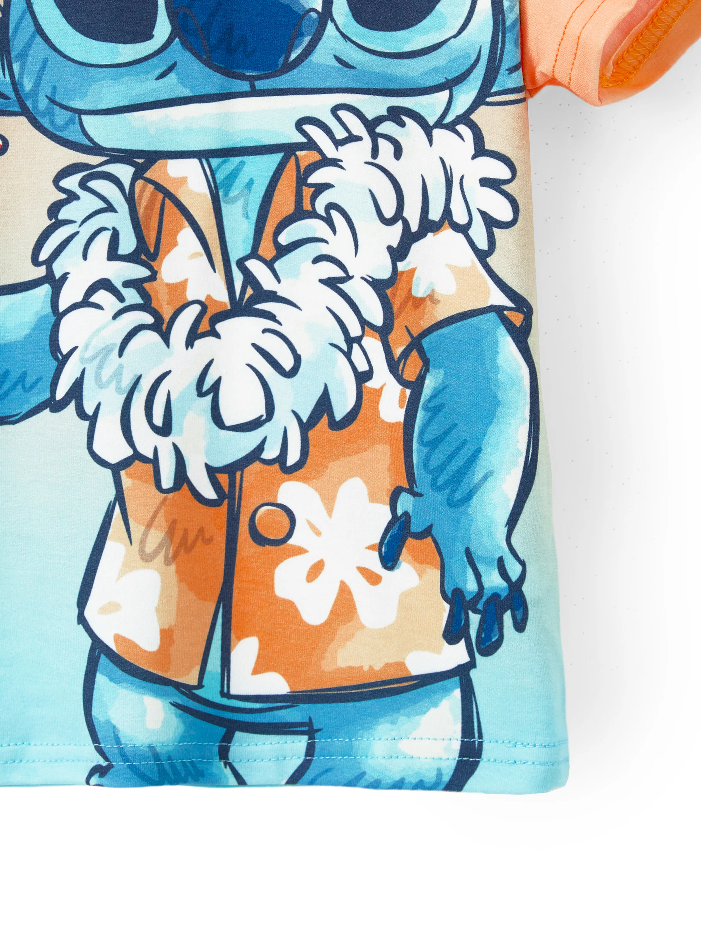 Disney Stitch Family Matching Tropical Flower Gradient Print T-shirt/Sleevelss Dress Multicolor - Image 21