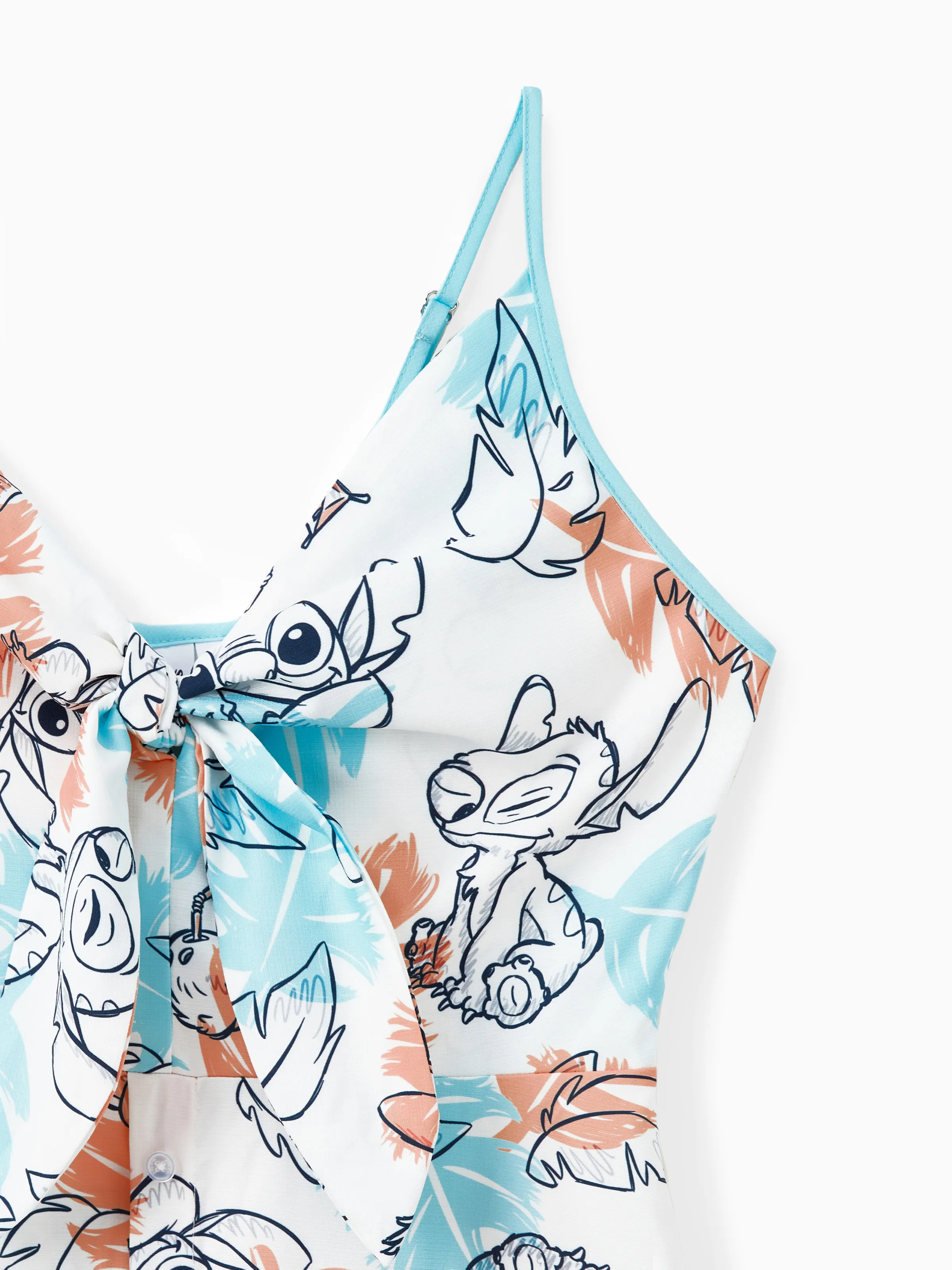 Disney Stitch Family Matching Tropical Flower Gradient Print T-shirt/Sleevelss Dress Multicolor - Image 5