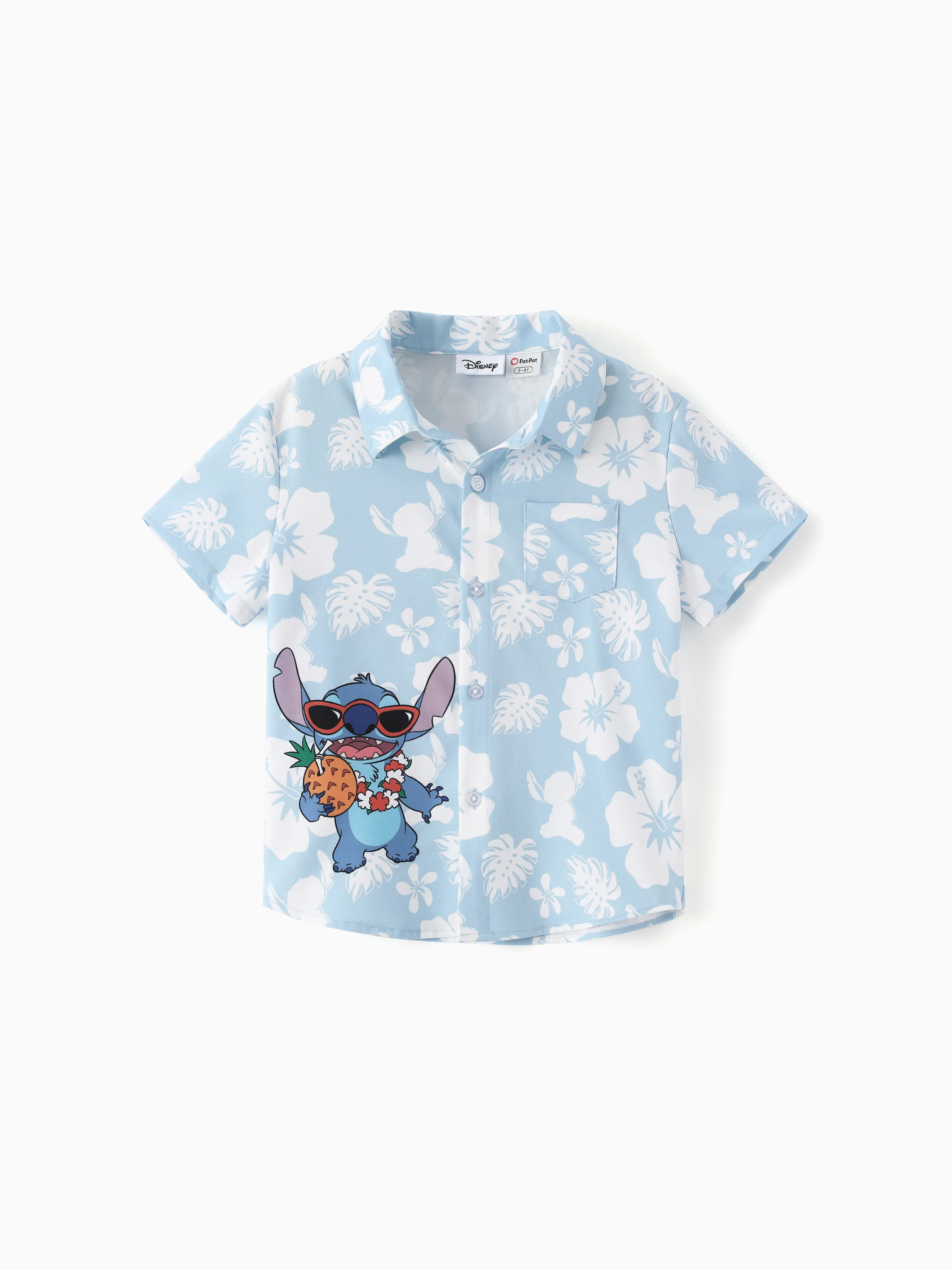 Disney Stitch Matching Family Tropical Floral Jumpsuit/ Dress/ Shirt Light Blue - Image 18