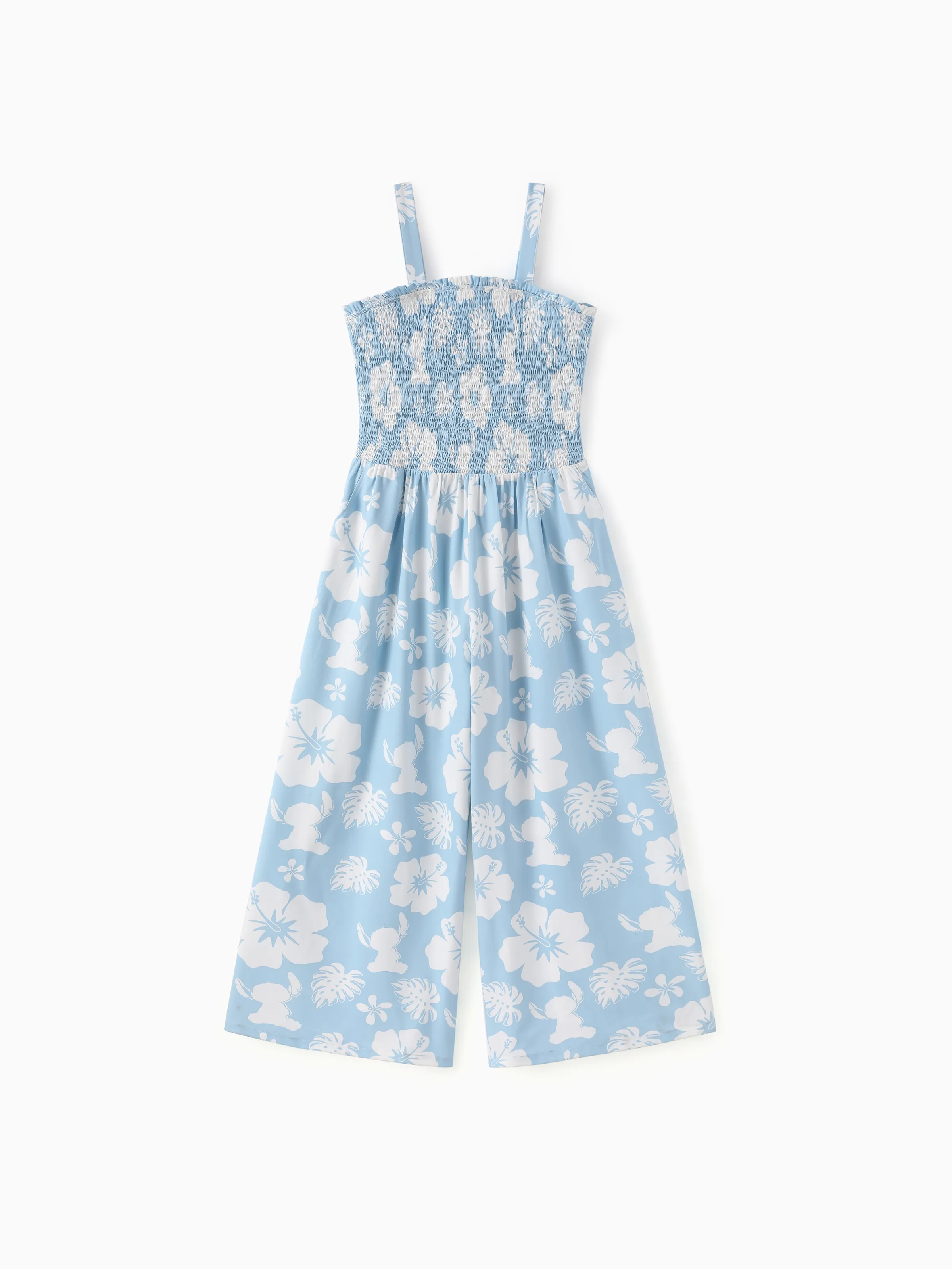 Disney Stitch Matching Family Tropical Floral Jumpsuit/ Dress/ Shirt Light Blue - Image 5