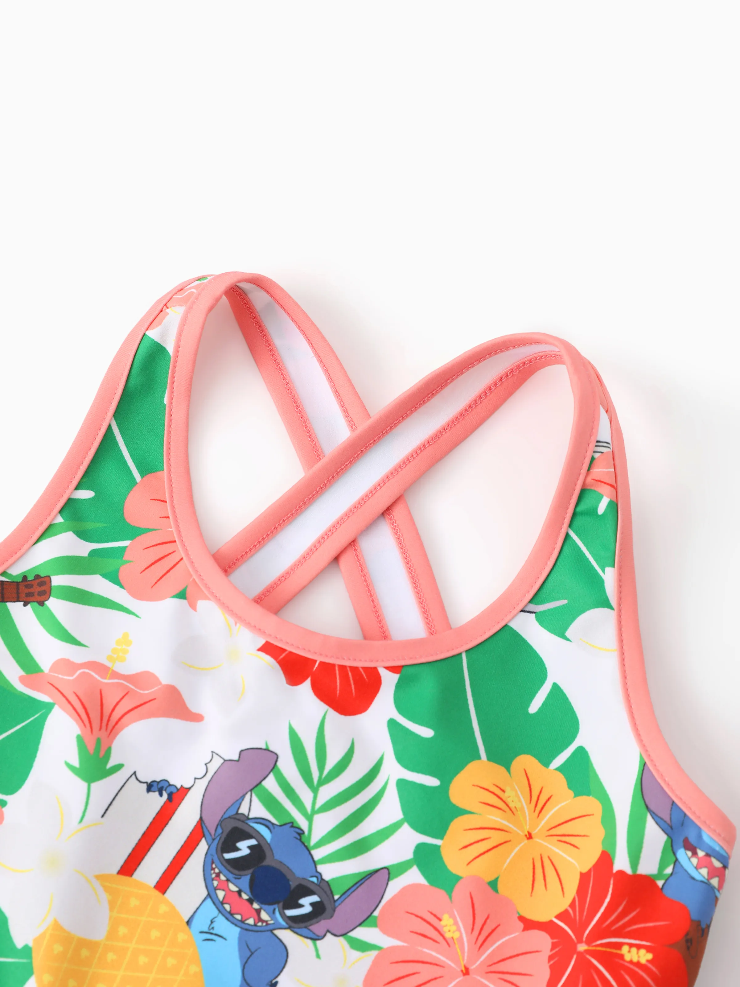 Disney Stitch Matching Family Tropical Floral Sporty Dress with Built-in Shorts & Pockets/ Cotton Top Multi-color - Image 15