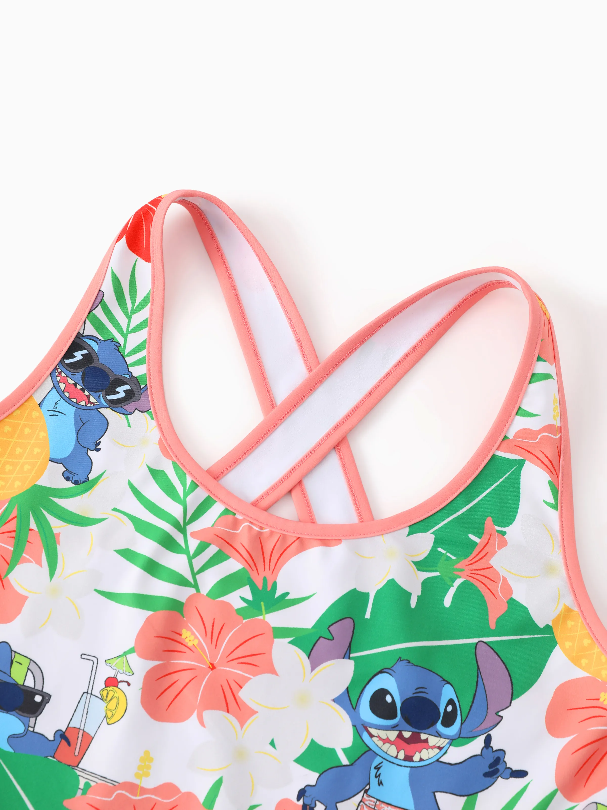 Disney Stitch Matching Family Tropical Floral Sporty Dress with Built-in Shorts & Pockets/ Cotton Top Multi-color - Image 7