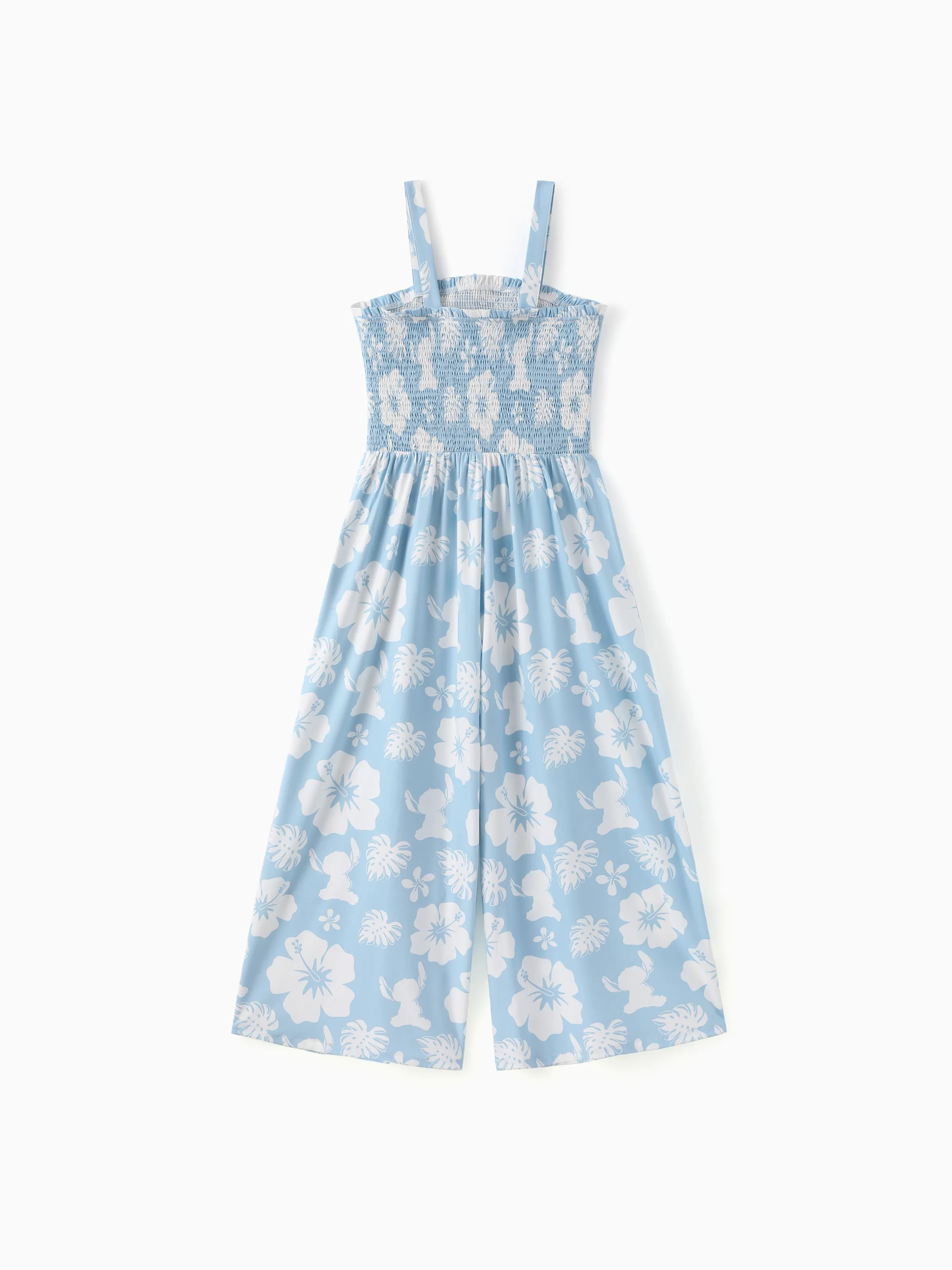 Disney Stitch Mommy & me Tropical Floral Jumpsuit/ Dress/ Shirt Light Blue - Image 8