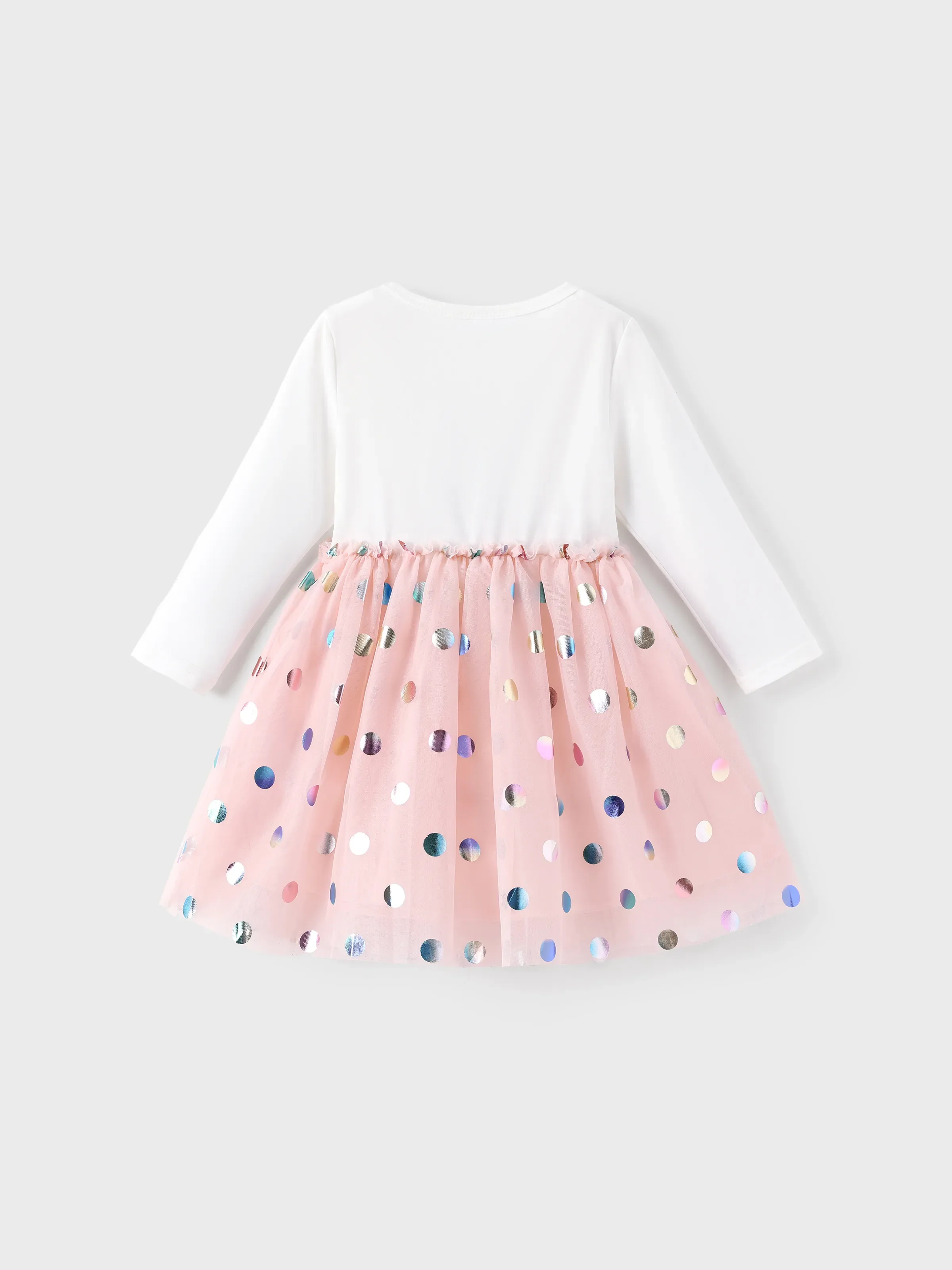 Disney Stitch Toddler Girl 62% Cotton Printed Mesh Dress White - Image 2
