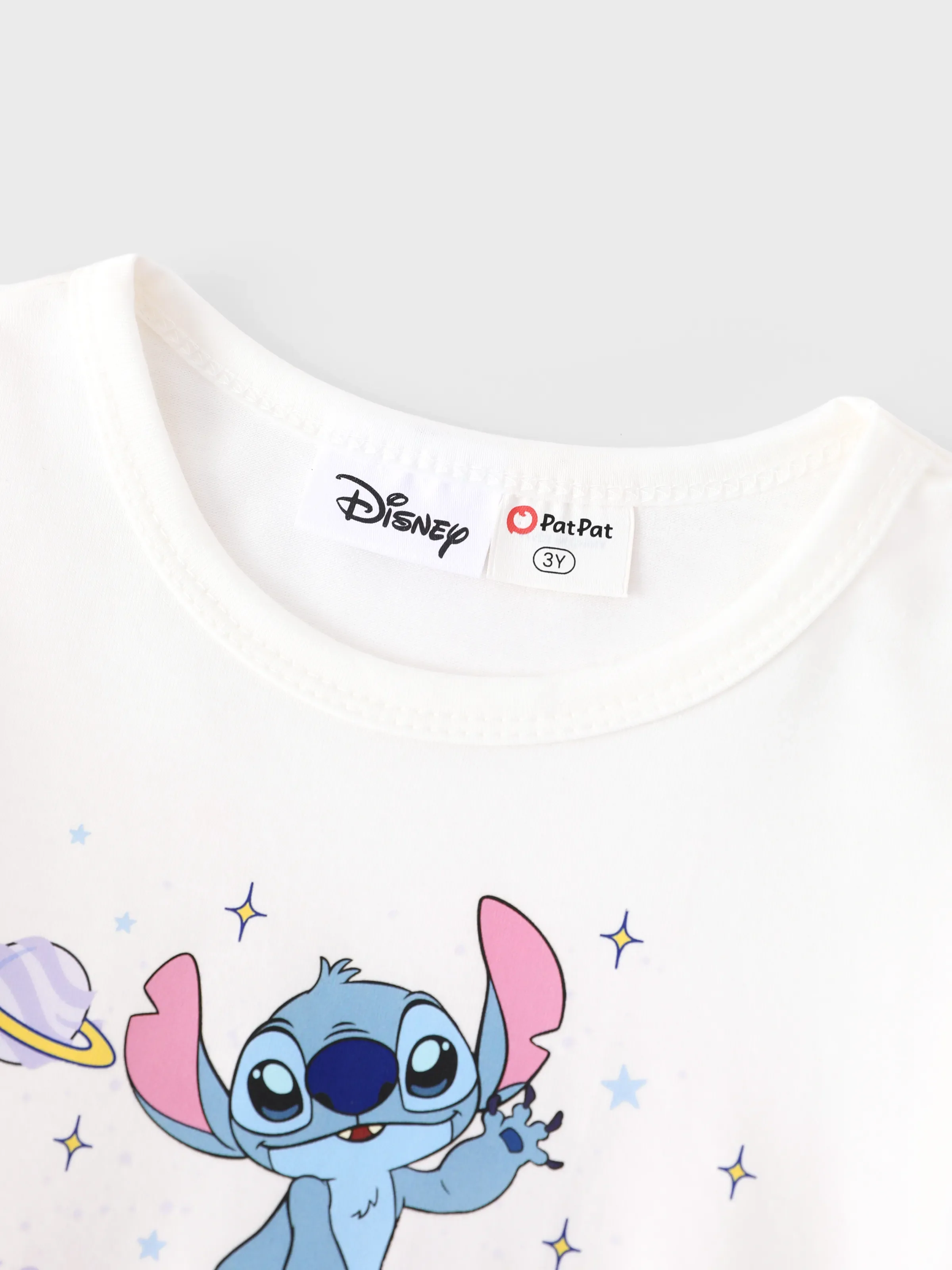 Disney Stitch Toddler Girl 62% Cotton Printed Mesh Dress White - Image 7