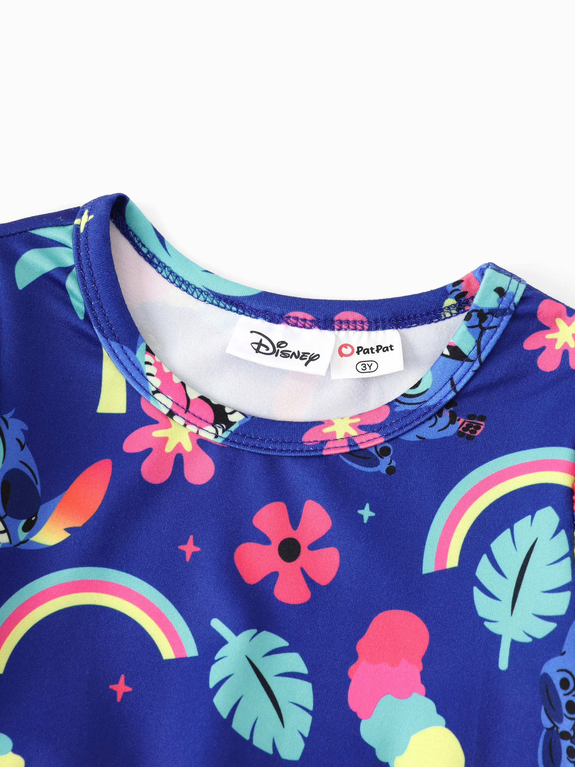 Disney Stitch Toddler Girl Stitch Flutter-sleeve Ruffle Dress Deep Blue - Image 4