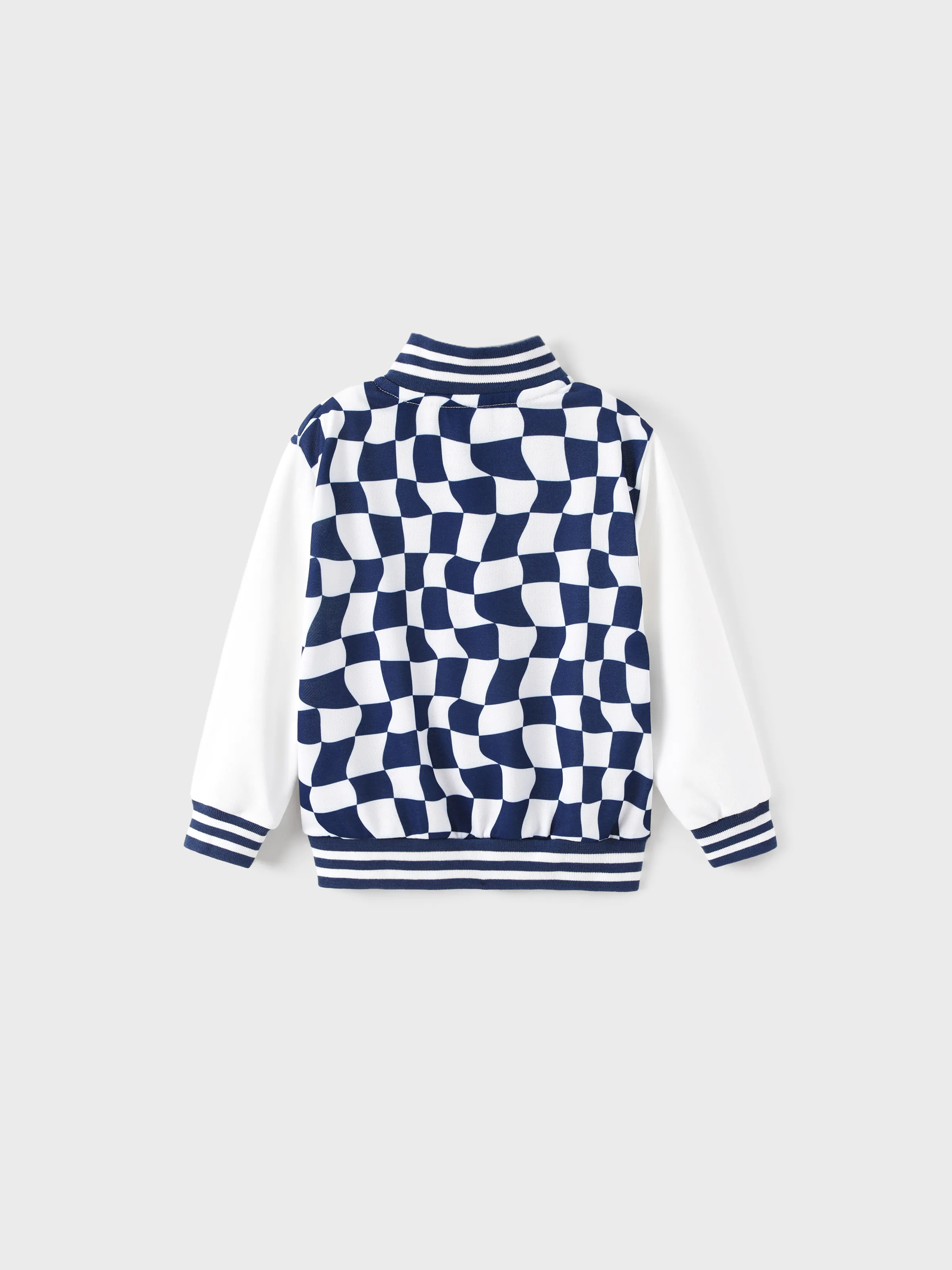 Disney Stitch Toddler/ Kid Boy Checkerboard Pattern Bomber Jacket Deep Blue - Image 3