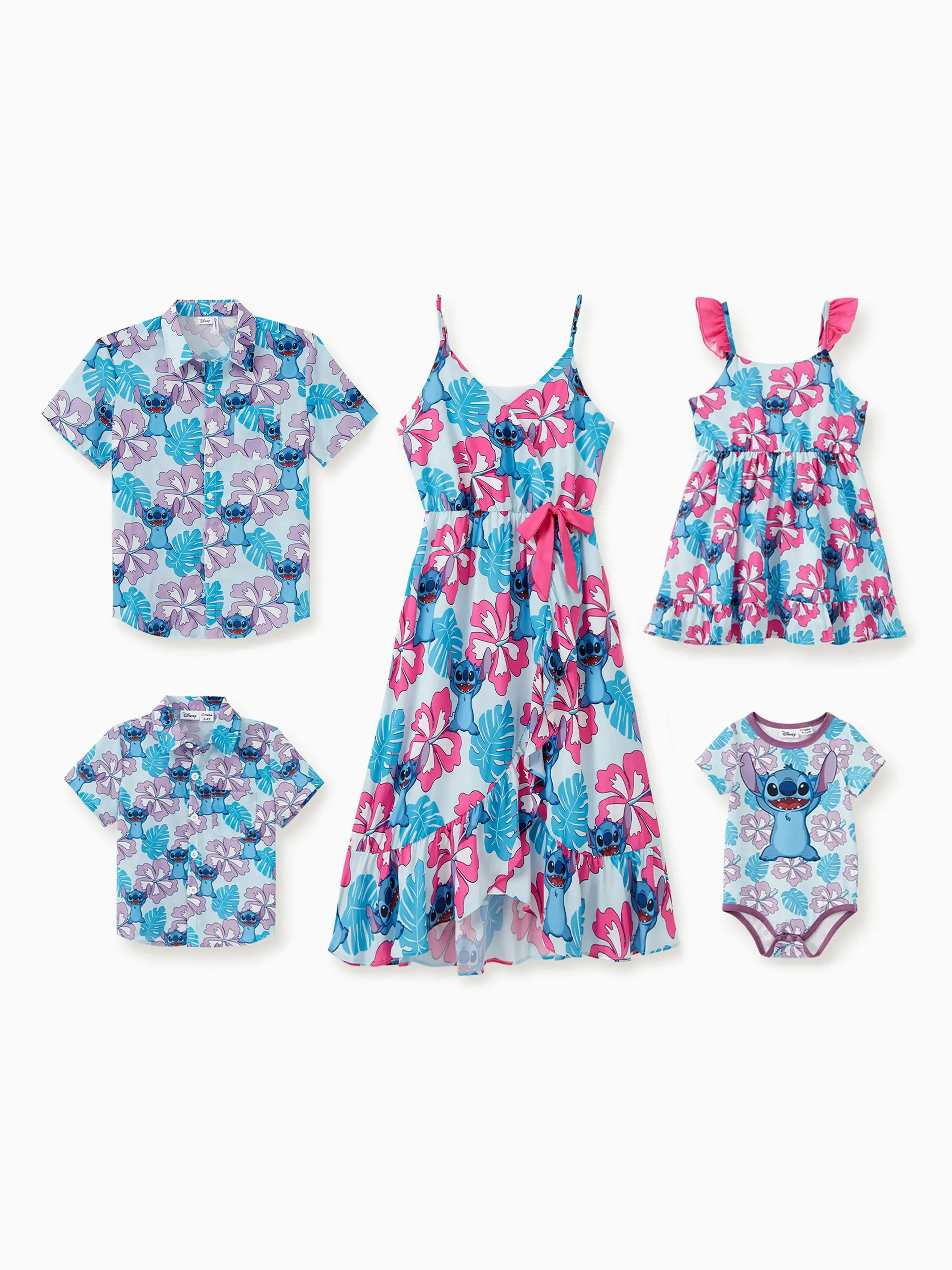 Disney Stitch Toddler/Kid Girl Naia™ Stitch and Hawaii Style Floral Print Sleeveless Dress Multi-color - Image 2