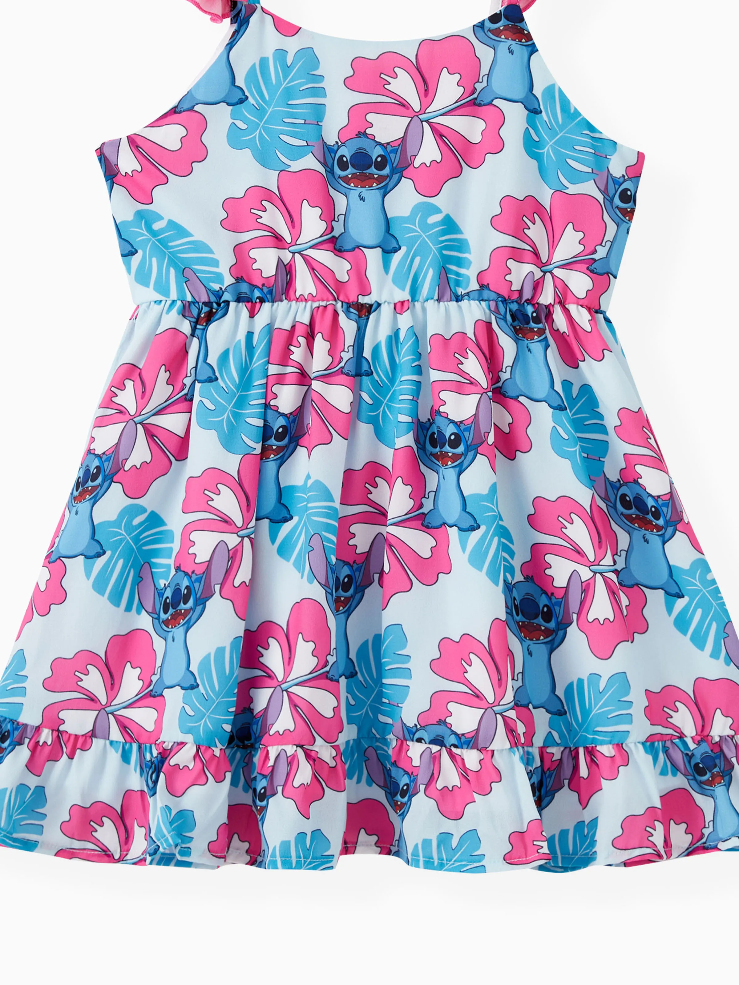 Disney Stitch Toddler/Kid Girl Naia™ Stitch and Hawaii Style Floral Print Sleeveless Dress Multi-color - Image 6
