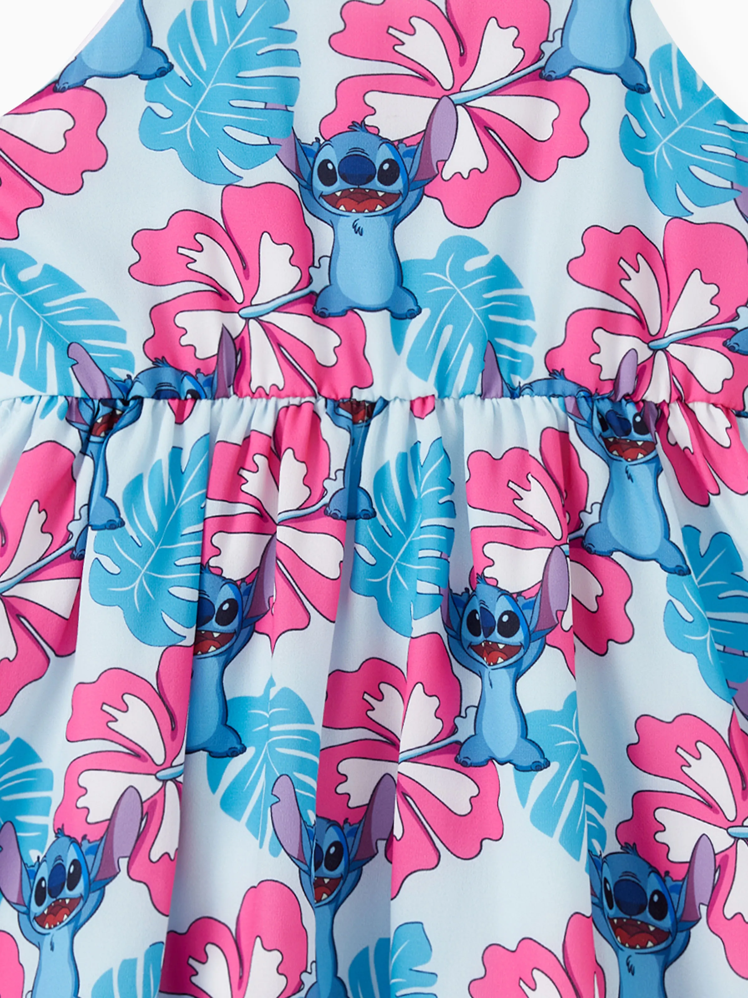 Disney Stitch Toddler/Kid Girl Naia™ Stitch and Hawaii Style Floral Print Sleeveless Dress Multi-color - Image 7