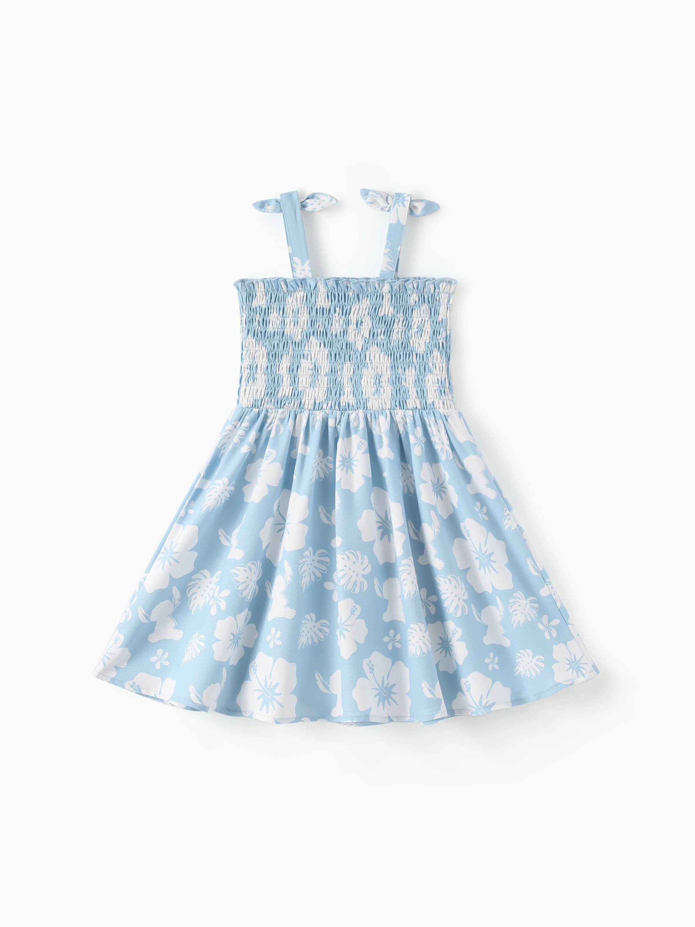 Disney Stitch Toddler/Kid Girl Tropical Floral Dress Light Blue - Image 5
