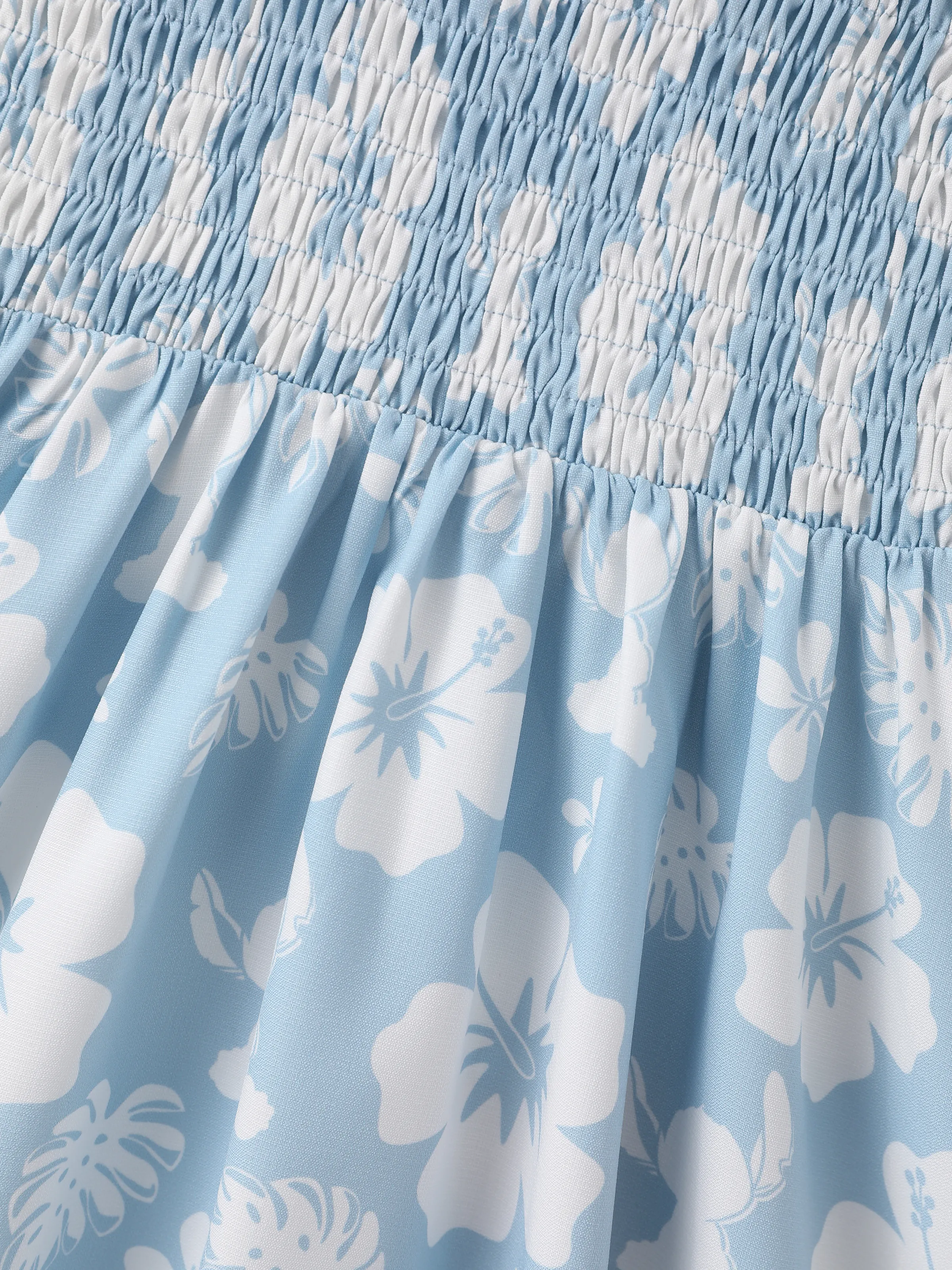 Disney Stitch Toddler/Kid Girl Tropical Floral Dress Light Blue - Image 8