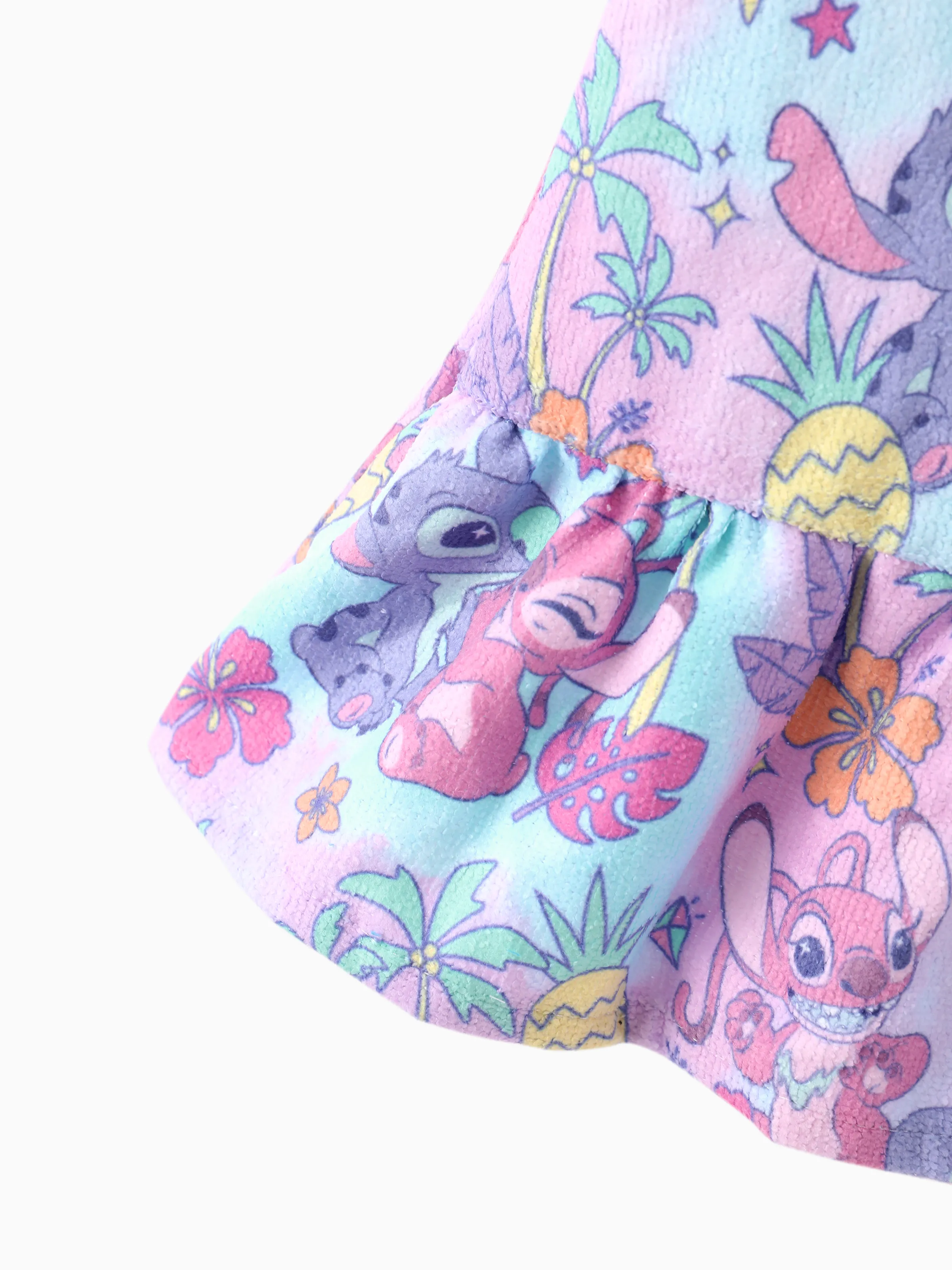Disney Stitch Toddler/Kid Lilo/Stitch Allover Print Ruffled Hooded Swimsuit Cover-up Multi-color - Image 7