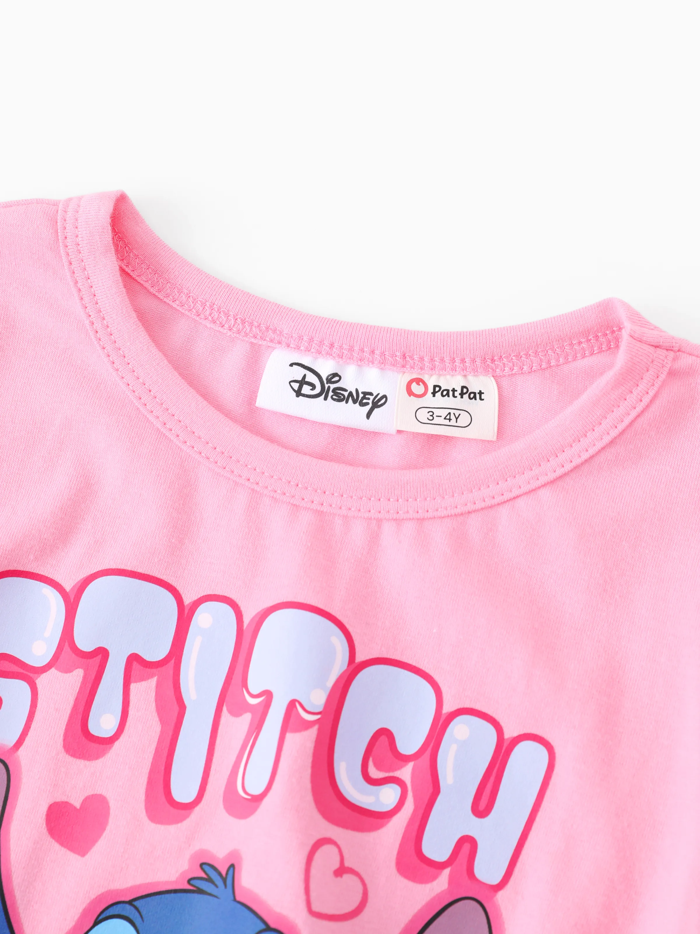 Disney Stitch Toddler/Kids Girl Stitch 2pcs Tie Front Longsleeves Top and Pattern Flared Pant Set Pink - Image 10