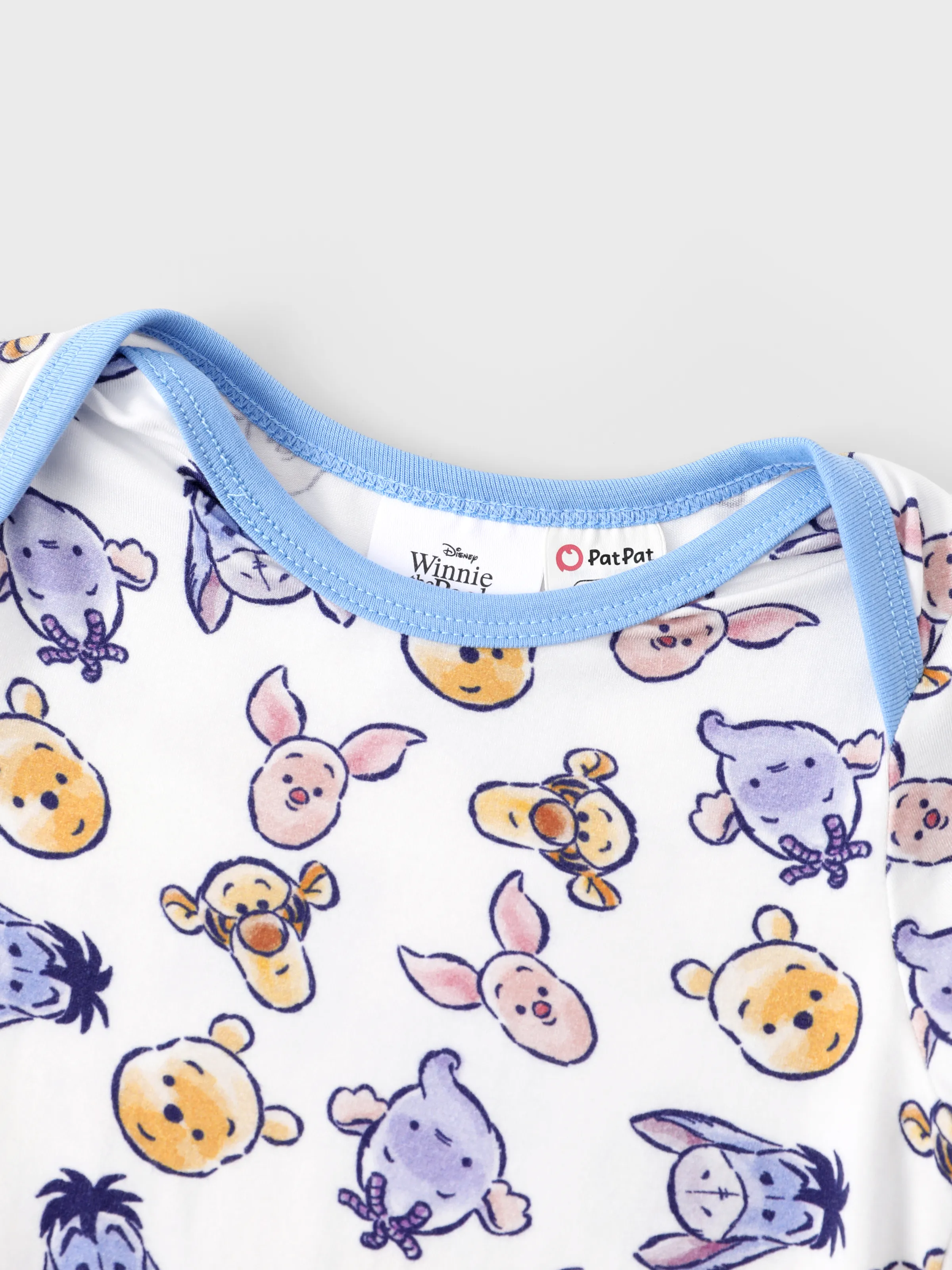 Disney Winnie the Pooh Baby Boy/Girl 2pcs Winnie/Piglet/Eeyore Allover Prints Snap Closure Bodysuit and Pants Sets White - Image 6