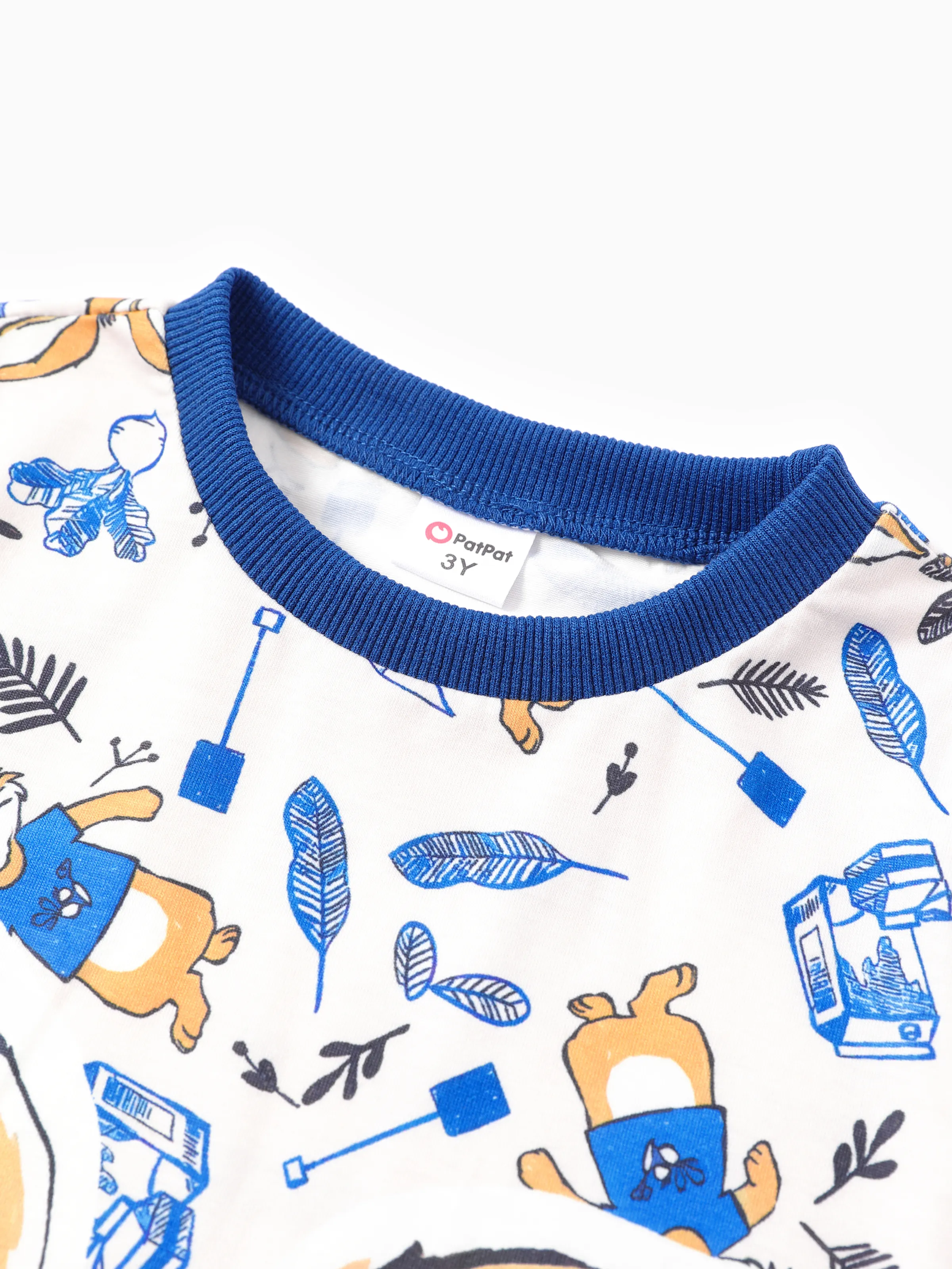 Easter Toddler Boy 2pcs Set with Childlike Animal Pattern and Hole DENIMBLUE - Image 4