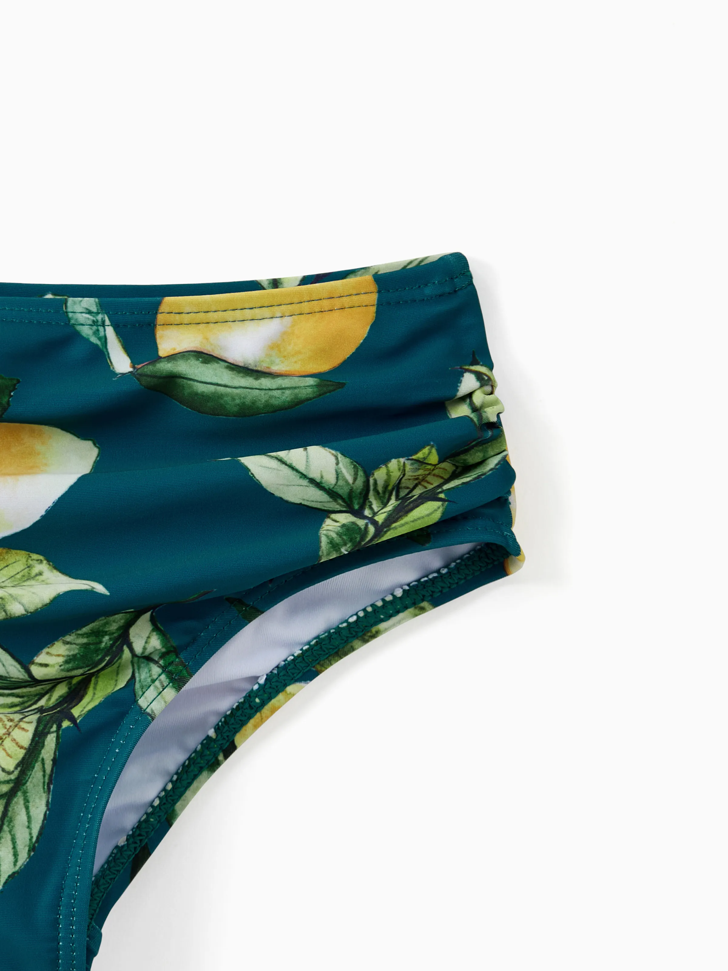 Family Matching Allover Lemon Print and Solid Halter Neck Two-piece Swimsuit or Swim Trunks Shorts Multi-color - Image 11