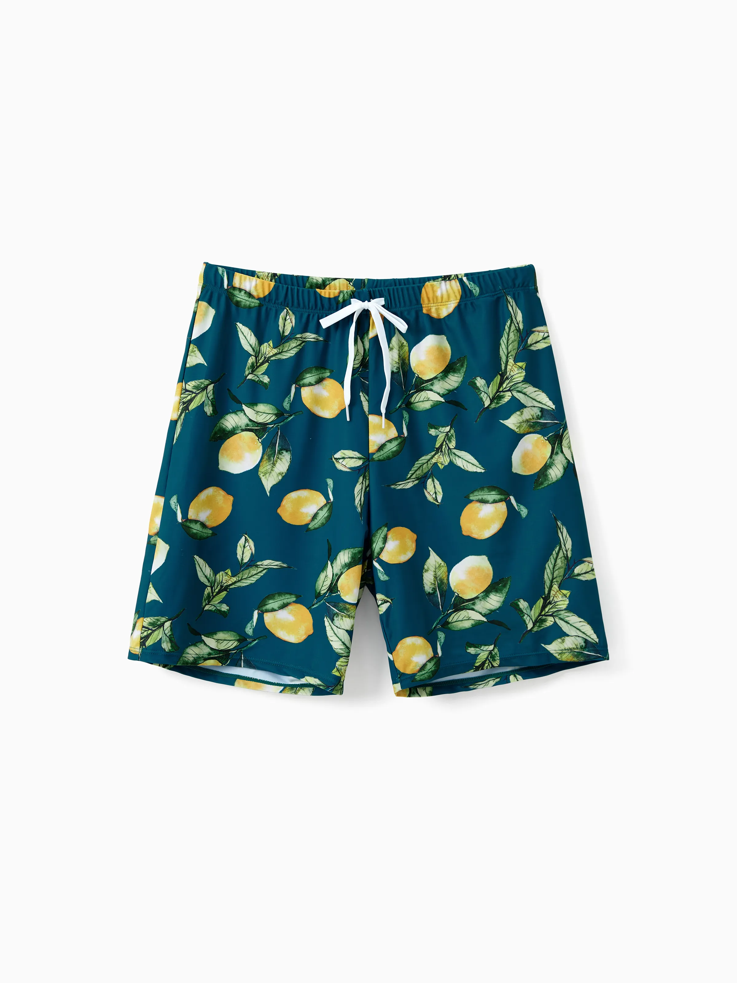 Family Matching Allover Lemon Print and Solid Halter Neck Two-piece Swimsuit or Swim Trunks Shorts Multi-color - Image 17
