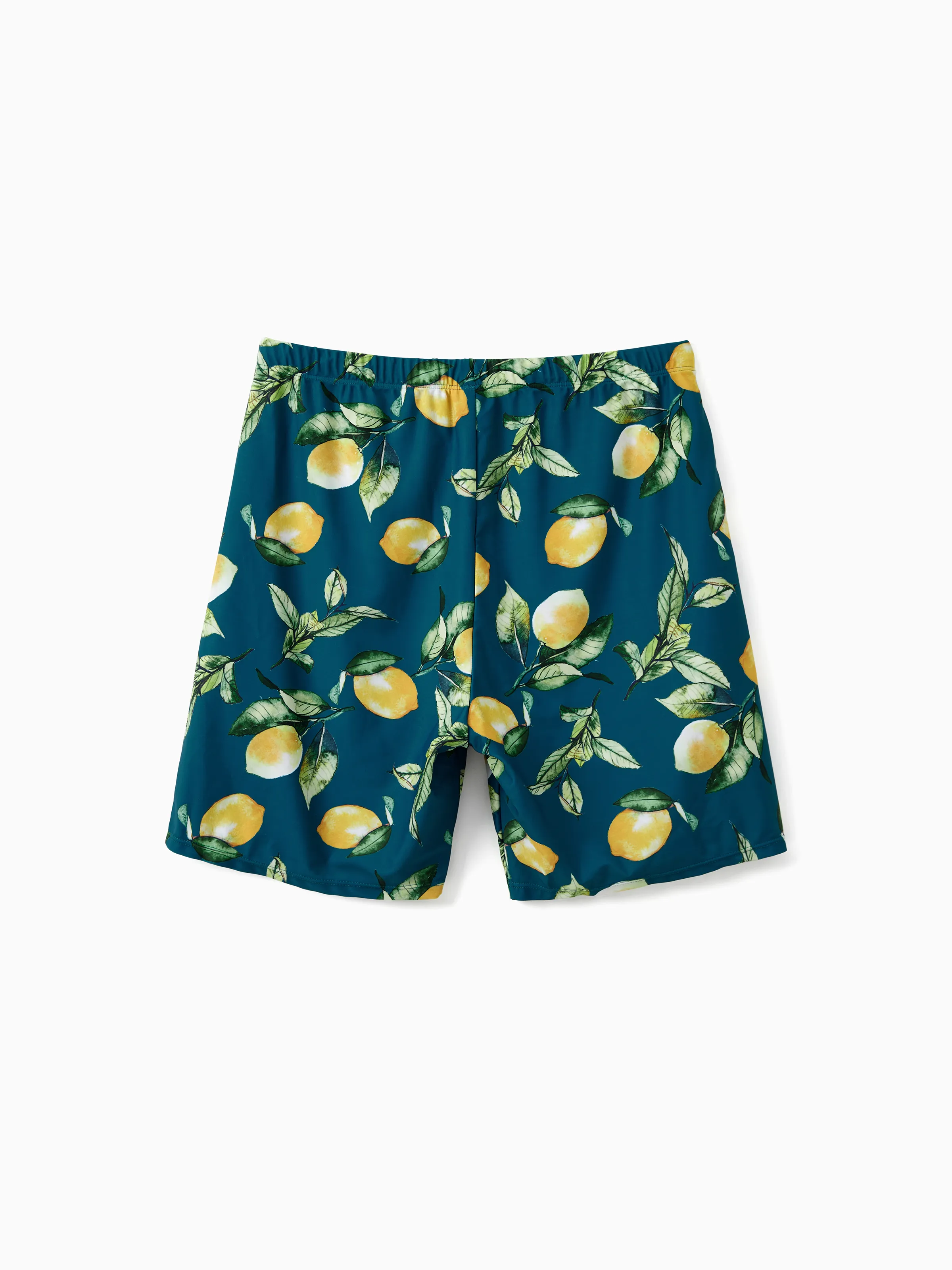 Family Matching Allover Lemon Print and Solid Halter Neck Two-piece Swimsuit or Swim Trunks Shorts Multi-color - Image 18