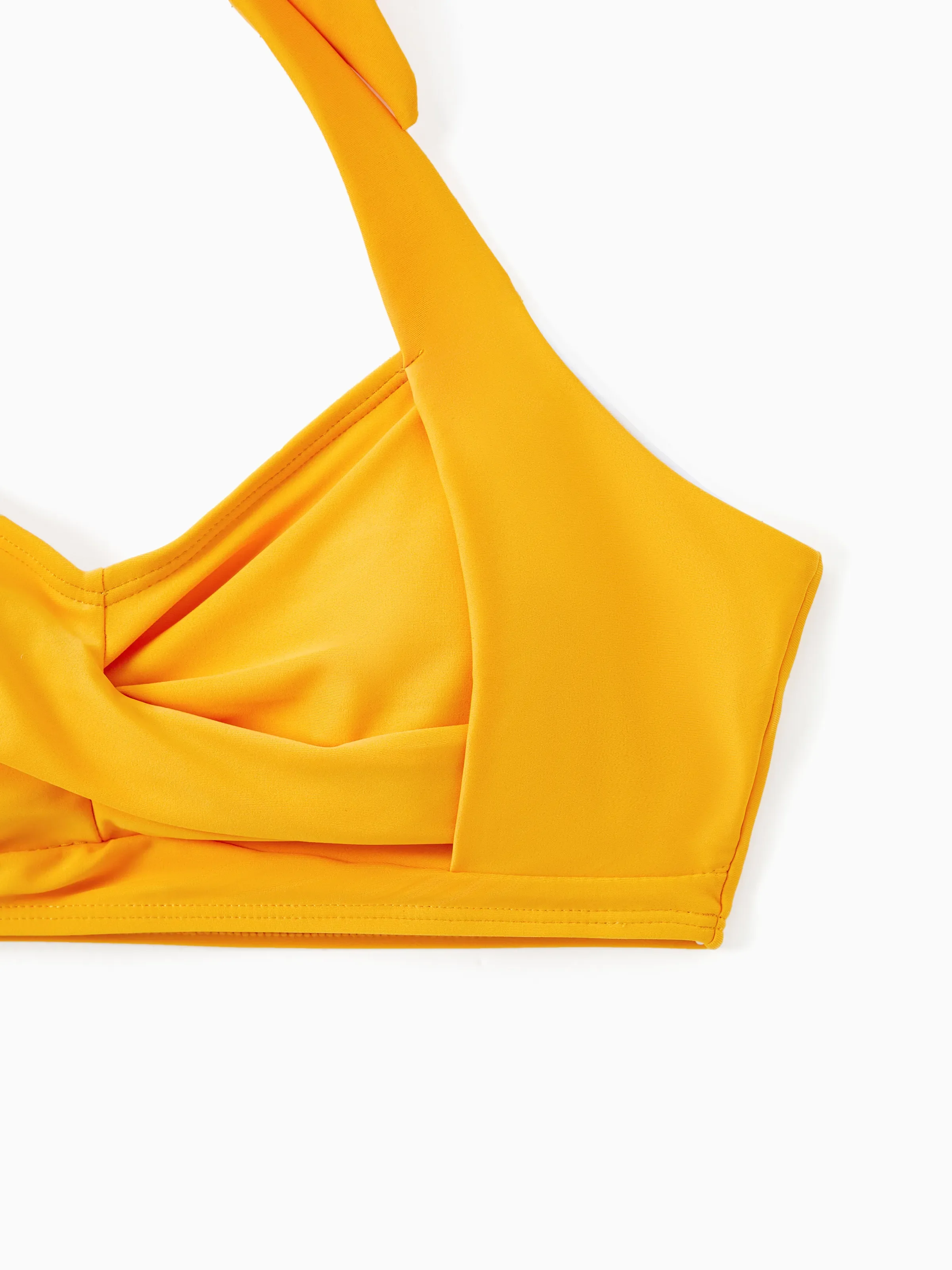 Family Matching Allover Lemon Print and Solid Halter Neck Two-piece Swimsuit or Swim Trunks Shorts Multi-color - Image 5
