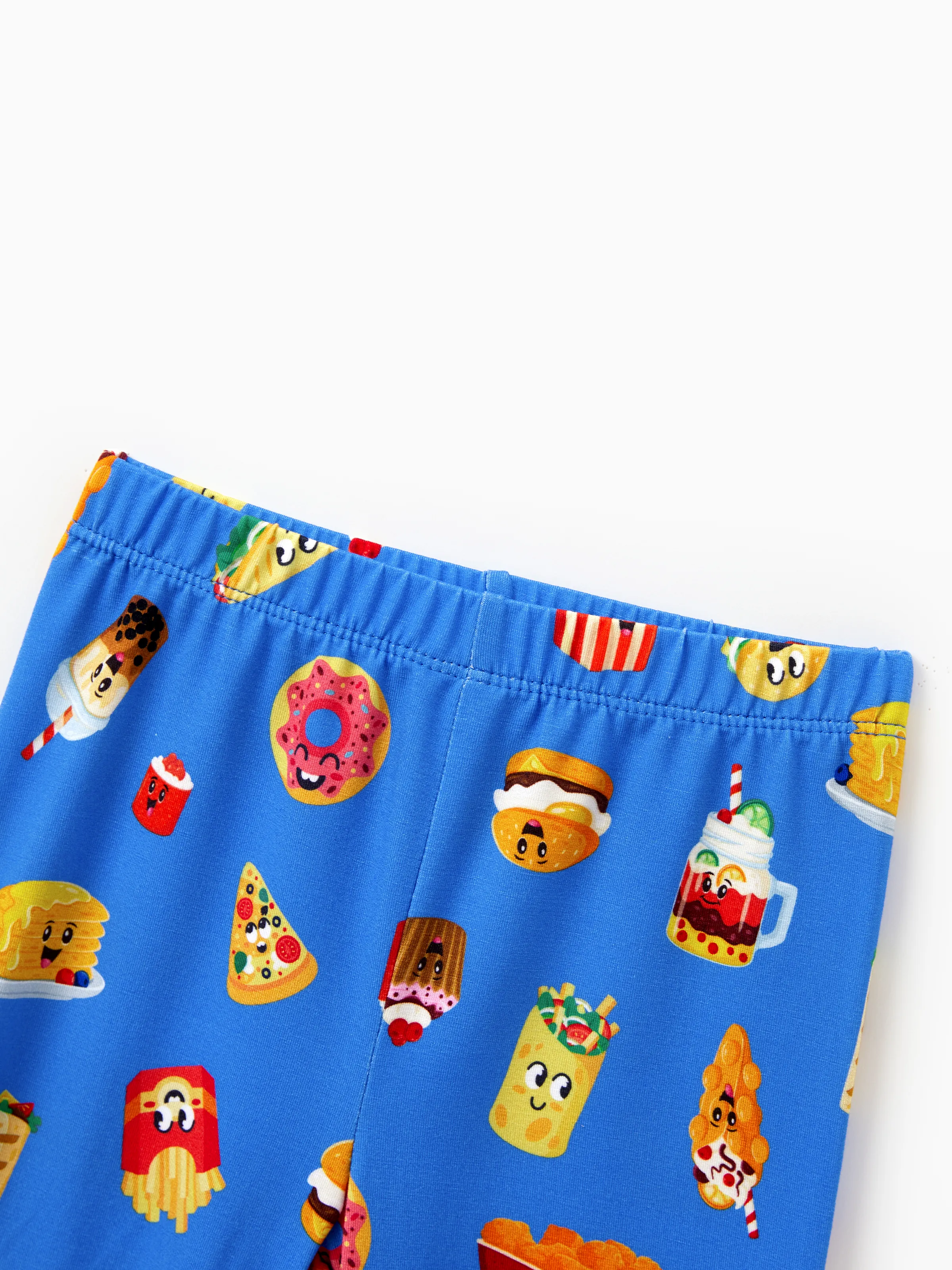 Family Matching Bamboo Pajamas Buttery Soft Bamboo PJs for Men Women Kids Toddler, Cute Burger & Fries Print Short Sleeve Sleepwear (Snug-Fitting for Children) Royal Blue - Image 17