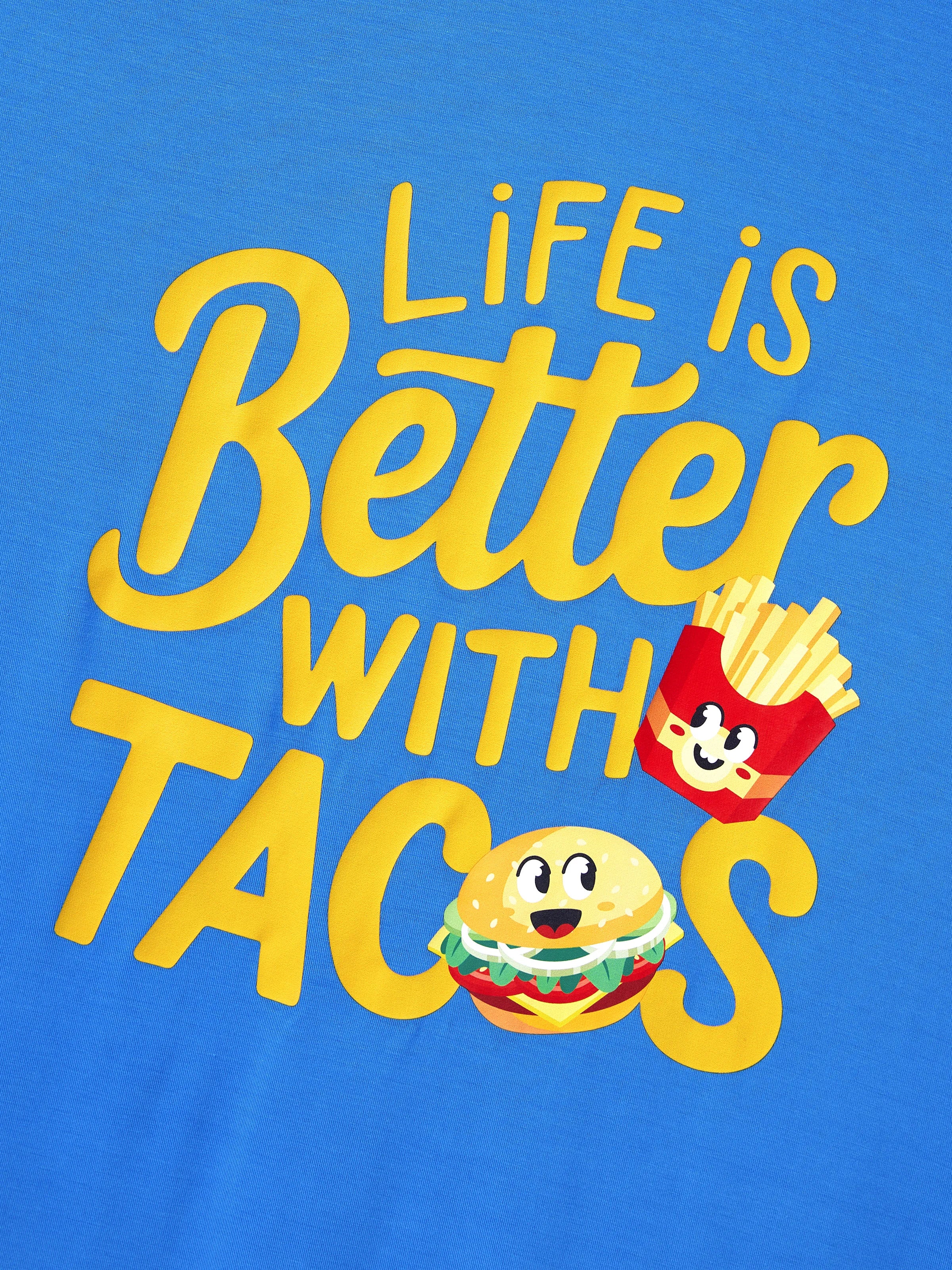 Family Matching Bamboo Pajamas Buttery Soft Bamboo PJs for Men Women Kids Toddler, Cute Burger & Fries Print Short Sleeve Sleepwear (Snug-Fitting for Children) Royal Blue - Image 7