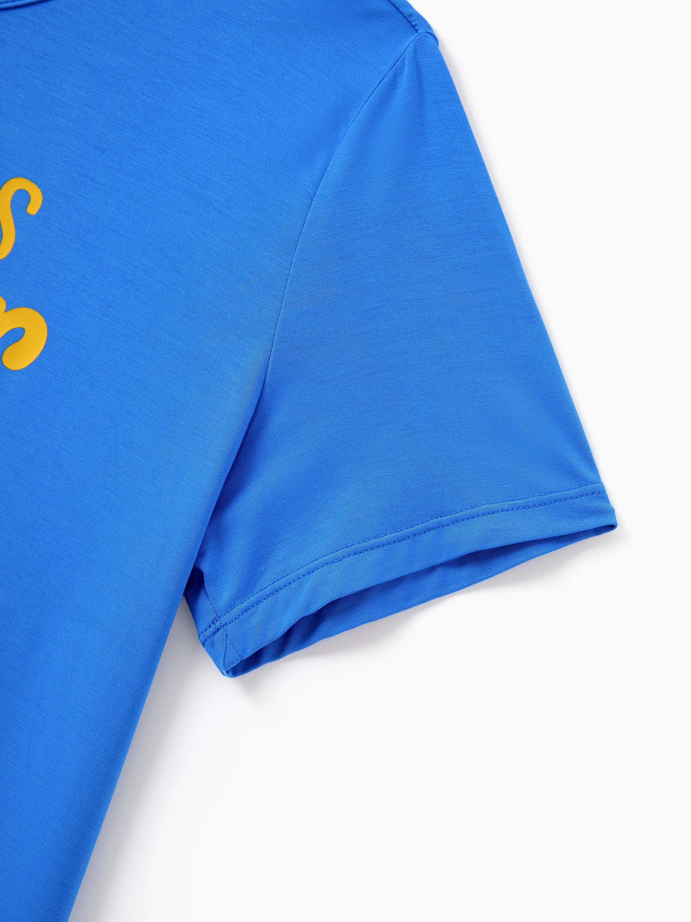 Family Matching Bamboo Pajamas Buttery Soft Bamboo PJs for Men Women Kids Toddler, Cute Burger & Fries Print Short Sleeve Sleepwear (Snug-Fitting for Children) Royal Blue - Image 9