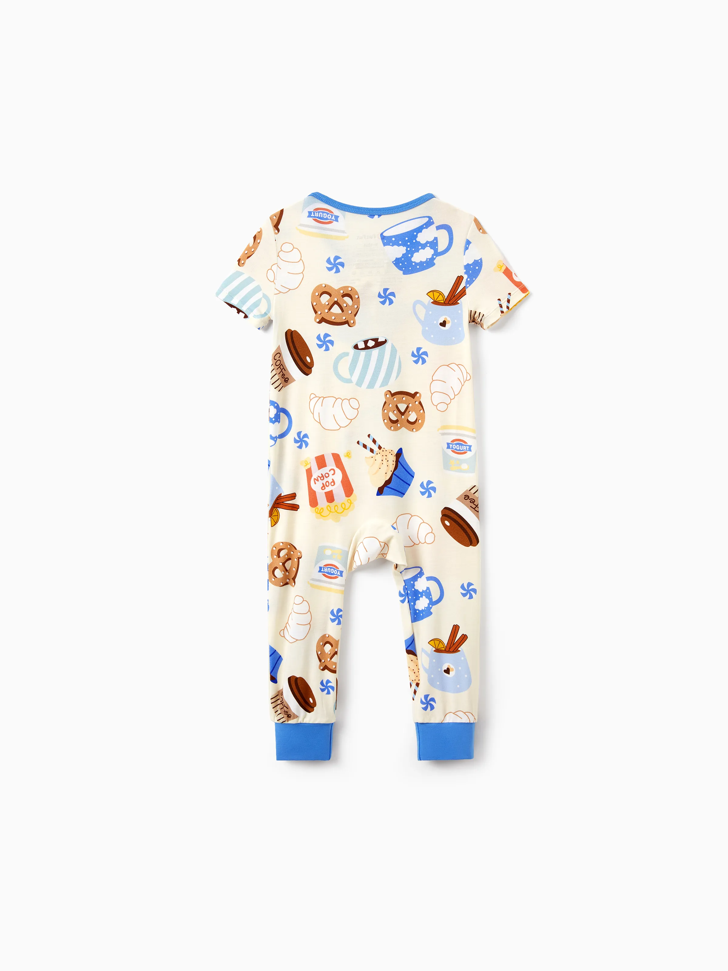Family Matching Bamboo Pajamas Buttery Soft Bamboo Viscose PJs for Men Women Kids Toddler Baby, Cozy Dessert Print Short-sleeve Sleepwear Blue - Image 18