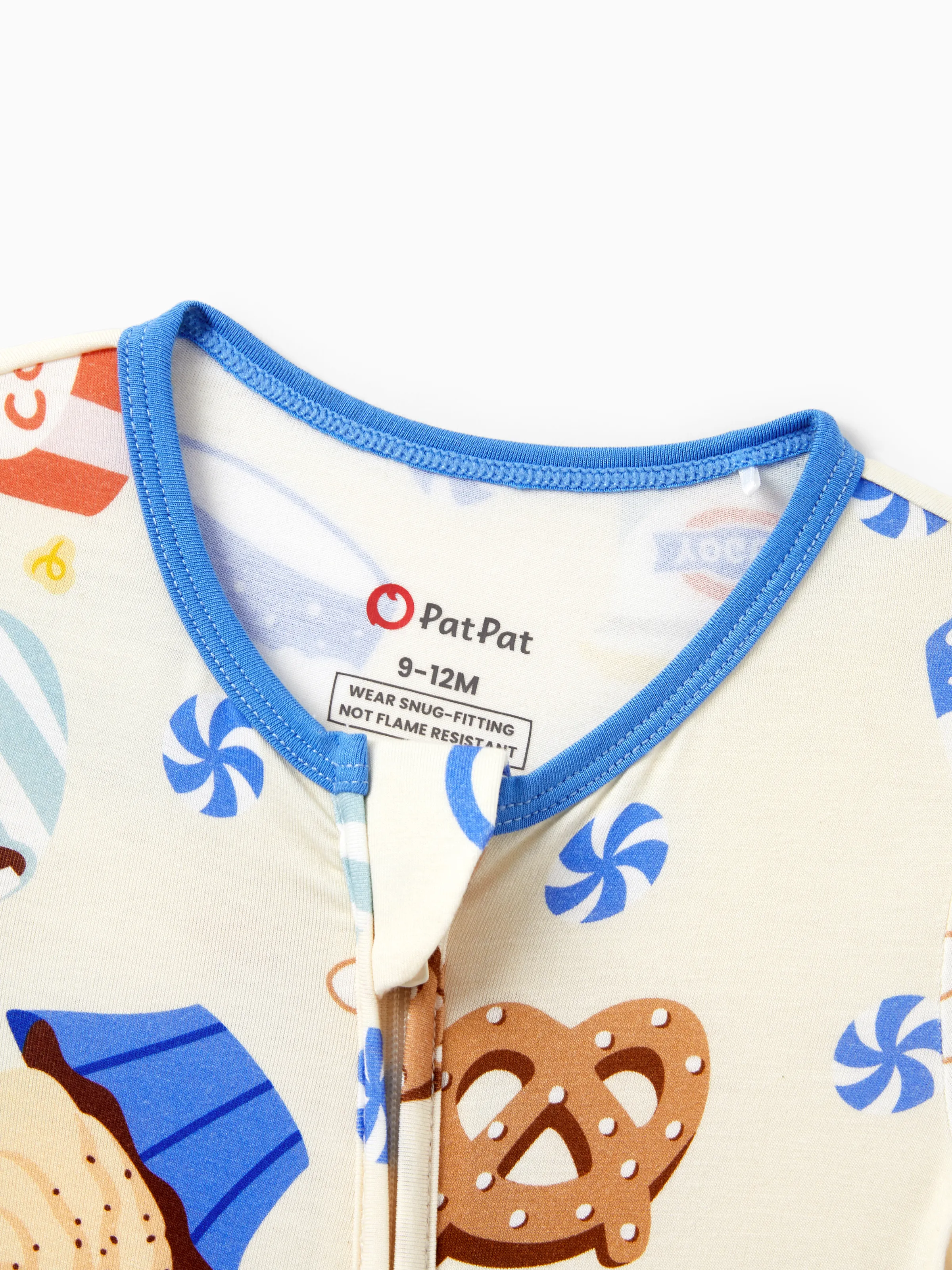 Family Matching Bamboo Pajamas Buttery Soft Bamboo Viscose PJs for Men Women Kids Toddler Baby, Cozy Dessert Print Short-sleeve Sleepwear Blue - Image 19