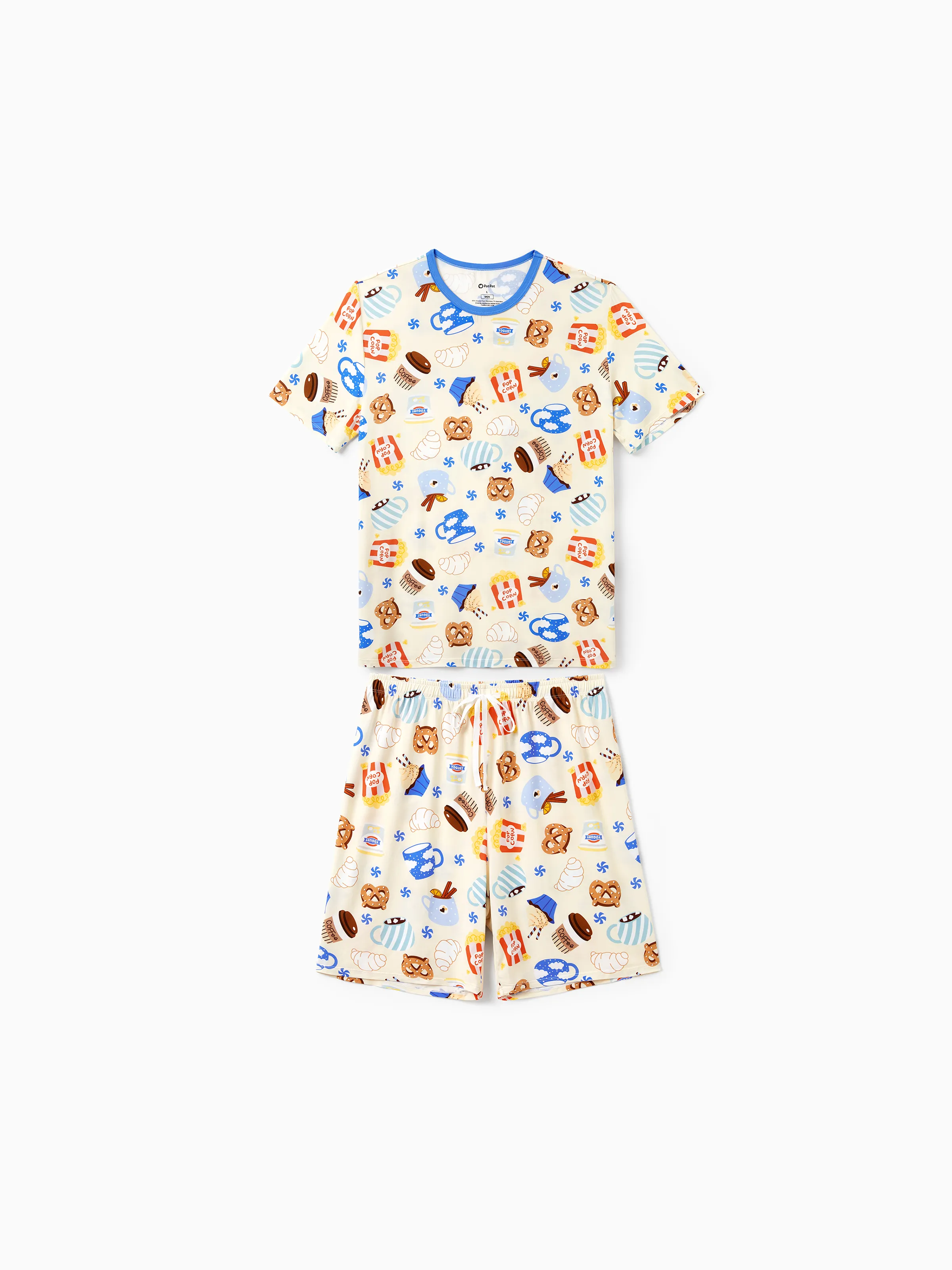 Family Matching Bamboo Pajamas Buttery Soft Bamboo Viscose PJs for Men Women Kids Toddler Baby, Cozy Dessert Print Short-sleeve Sleepwear Blue - Image 26