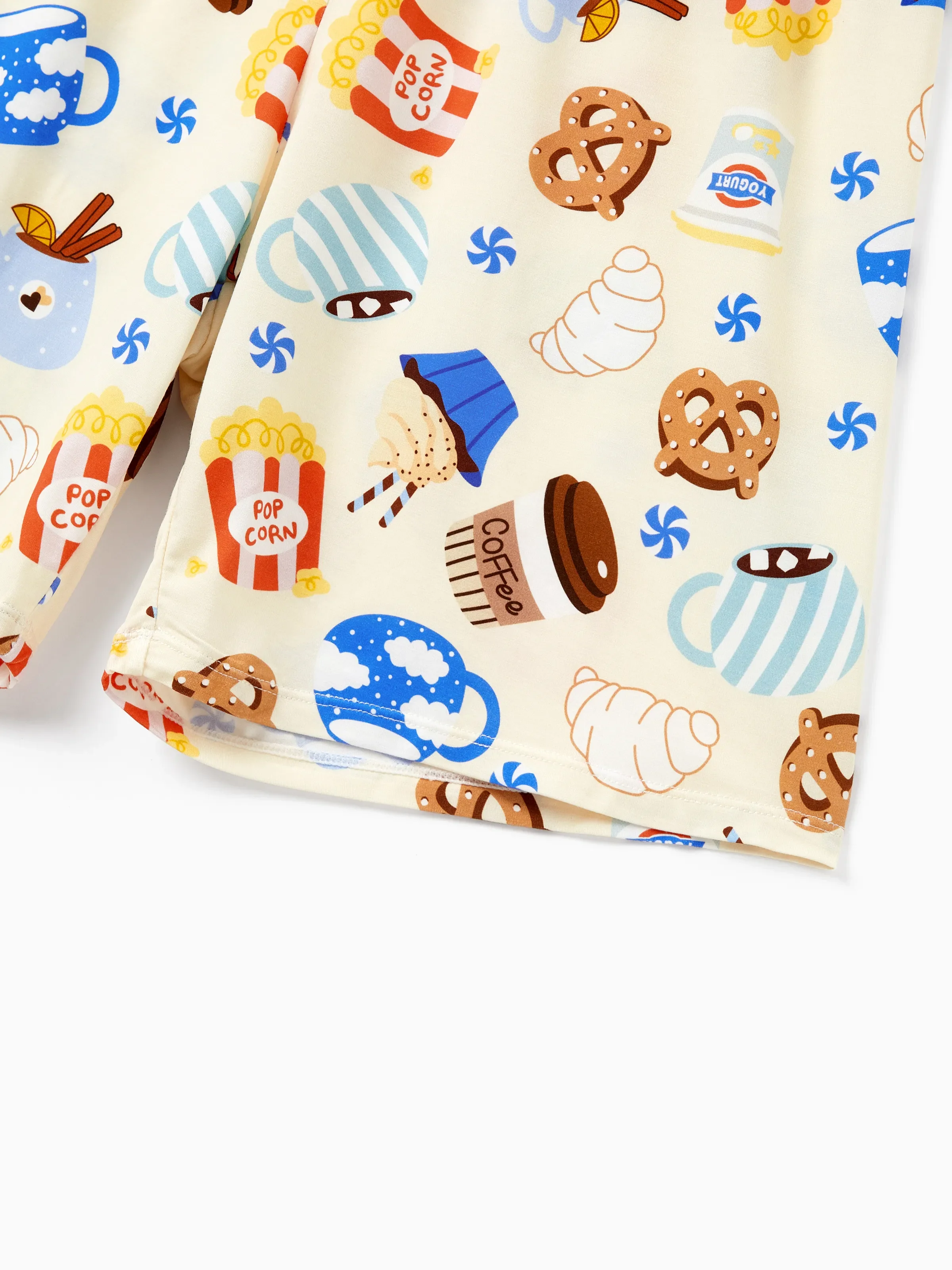 Family Matching Bamboo Pajamas Buttery Soft Bamboo Viscose PJs for Men Women Kids Toddler Baby, Cozy Dessert Print Short-sleeve Sleepwear Blue - Image 30