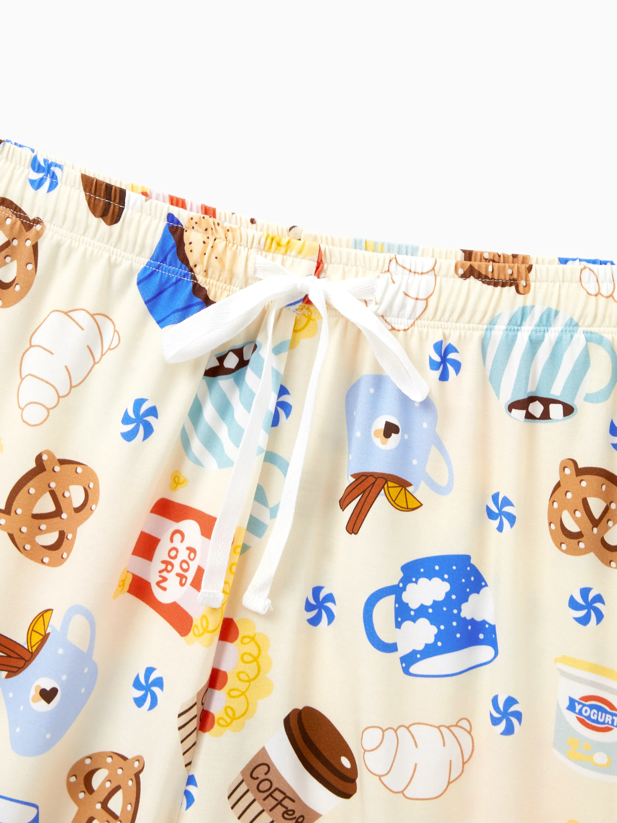 Family Matching Bamboo Pajamas Buttery Soft Bamboo Viscose PJs for Men Women Kids Toddler Baby, Cozy Dessert Print Short-sleeve Sleepwear Blue - Image 9