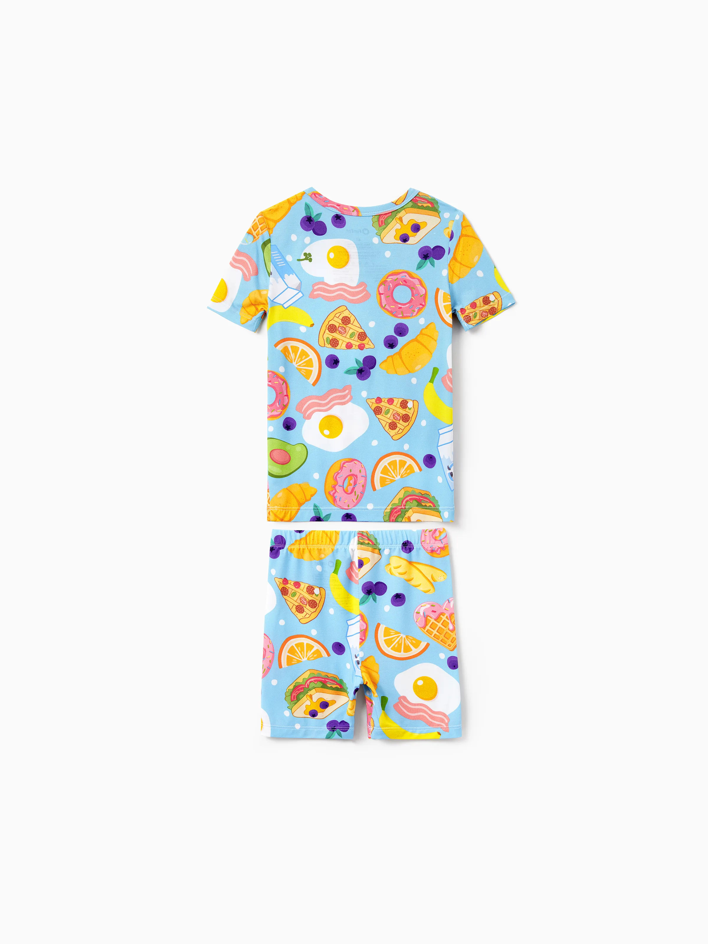 Family Matching Bamboo Pajamas Soft Bamboo Viscose PJs for Men Women Kids Toddler, Fun Food & Fruit Print Short-sleeve Sleepwear Blue - Image 13