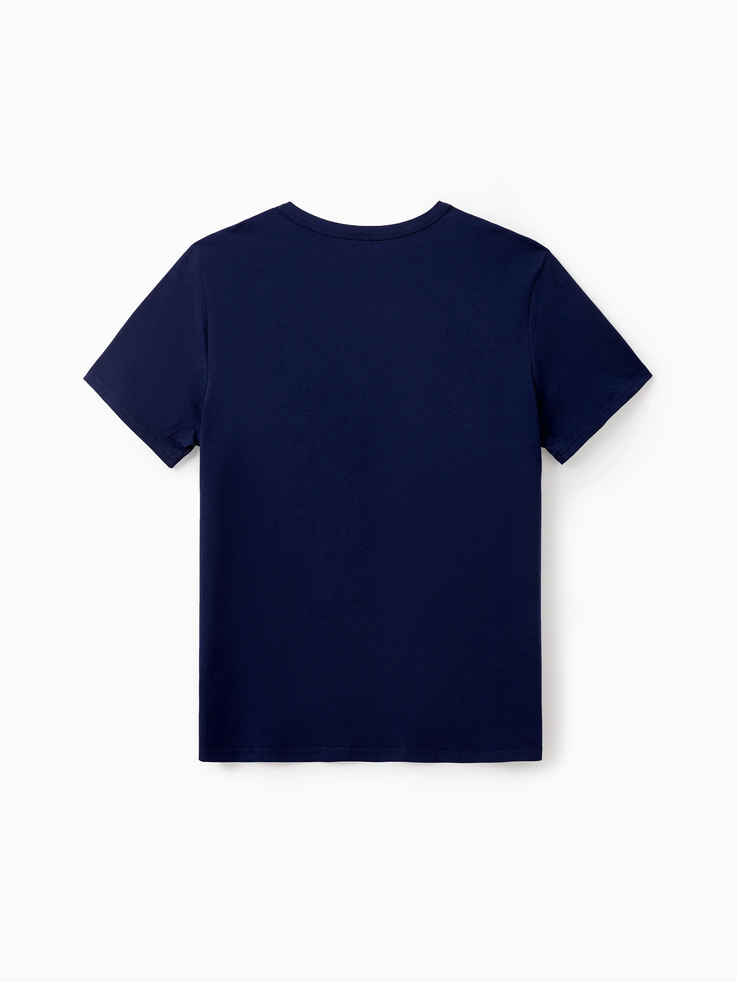 Family Matching Blue Cotton Tee and Flora Splicing Tank Top Dress Sets Deep Blue - Image 23
