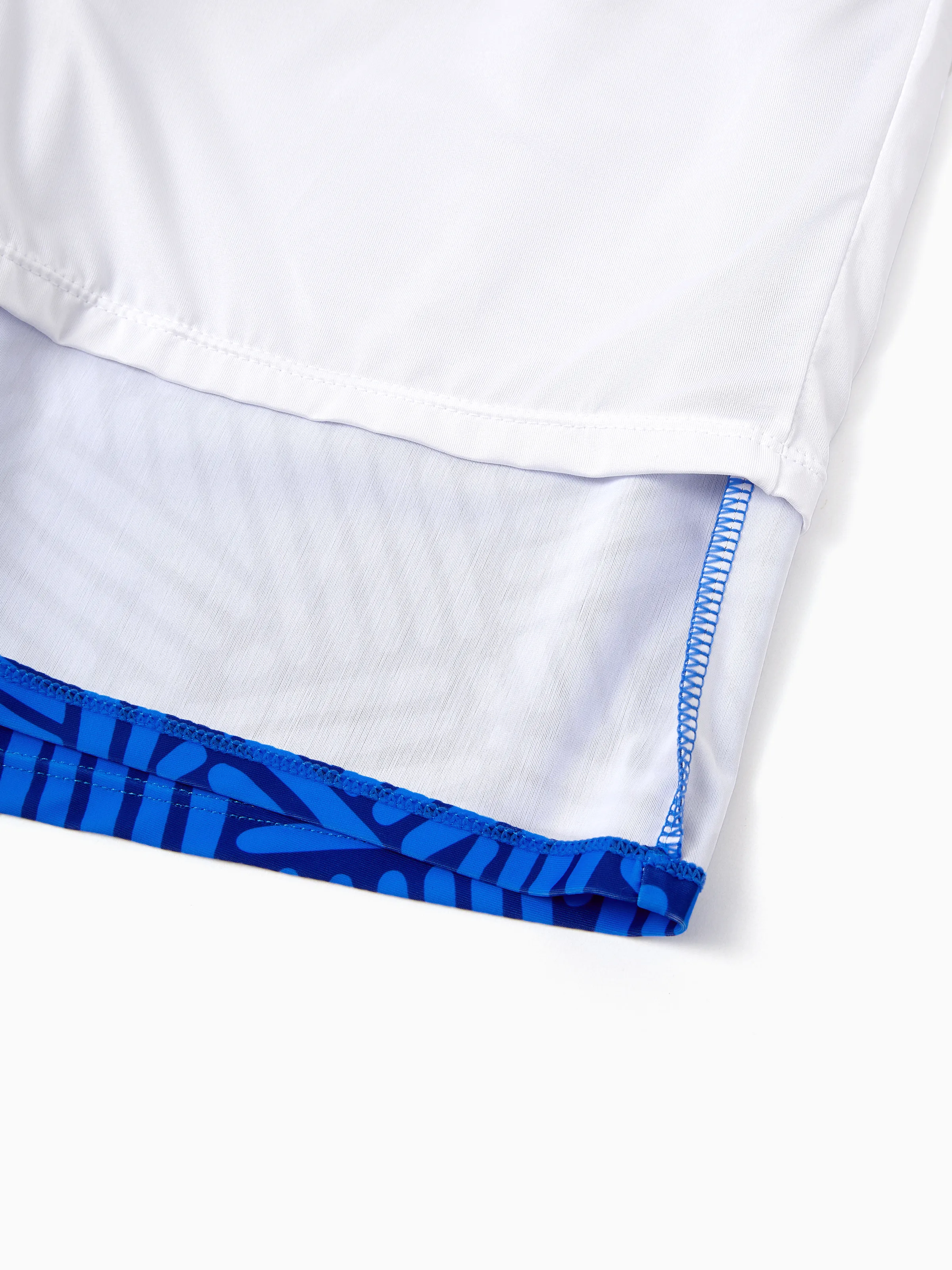 Family Matching Blue Ruffle One-piece Swimsuit or Swim Trunks Blue - Image 20