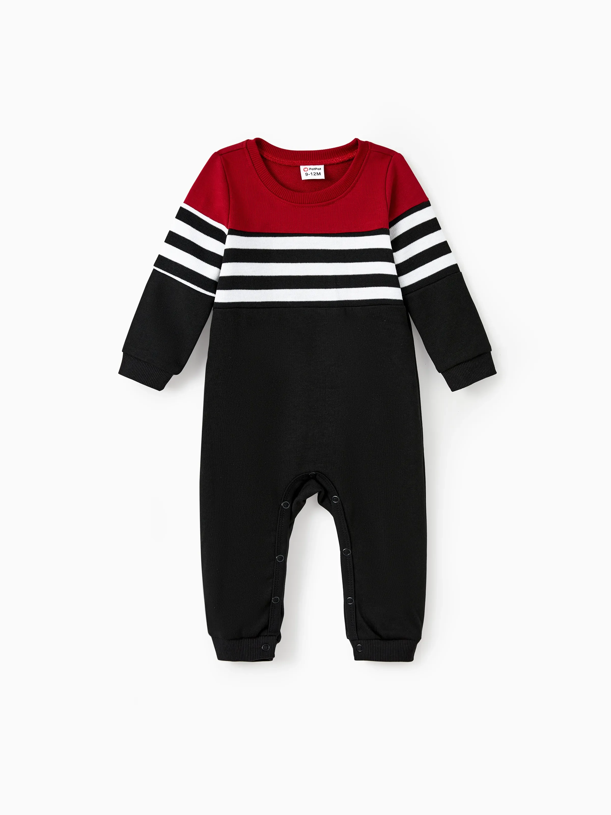 Family Matching Casual Color-block Stripes Print Long Sleeve Hooded Tops Color block - Image 12