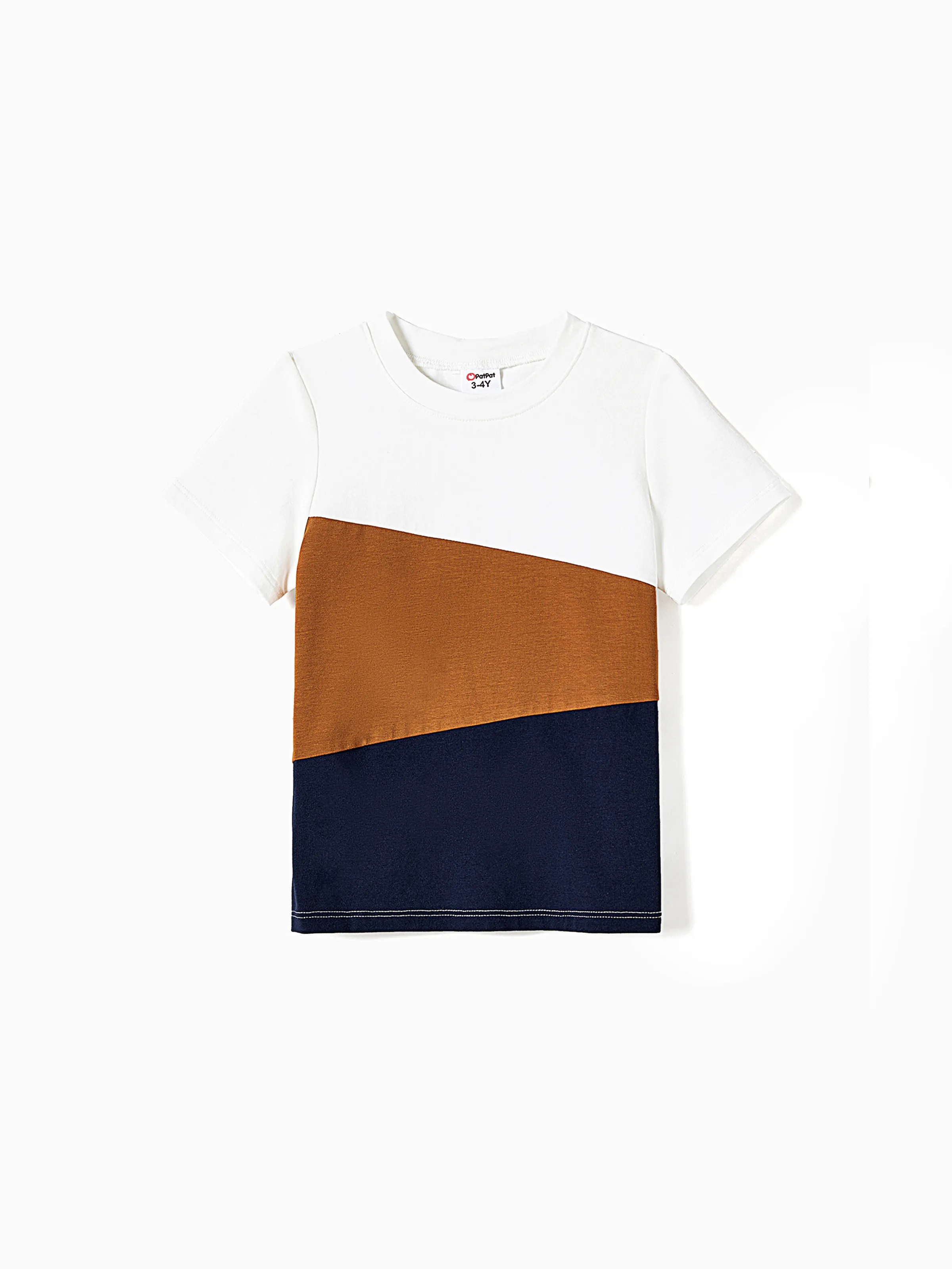 Family Matching Casual Dress or T-Shirt, Solid Color, Fabric Stitching royalblue - Image 16