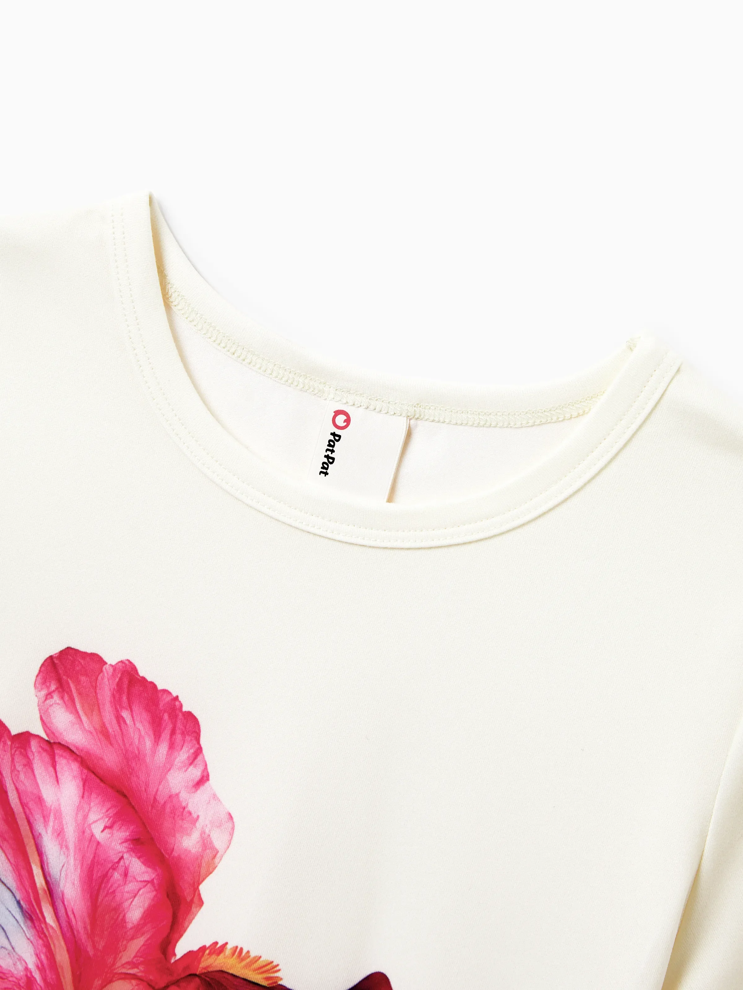 Family Matching Casual Outfit Floral Print T-shirt or Halter Dress Summer Set for Vacation  Apricot - Image 25