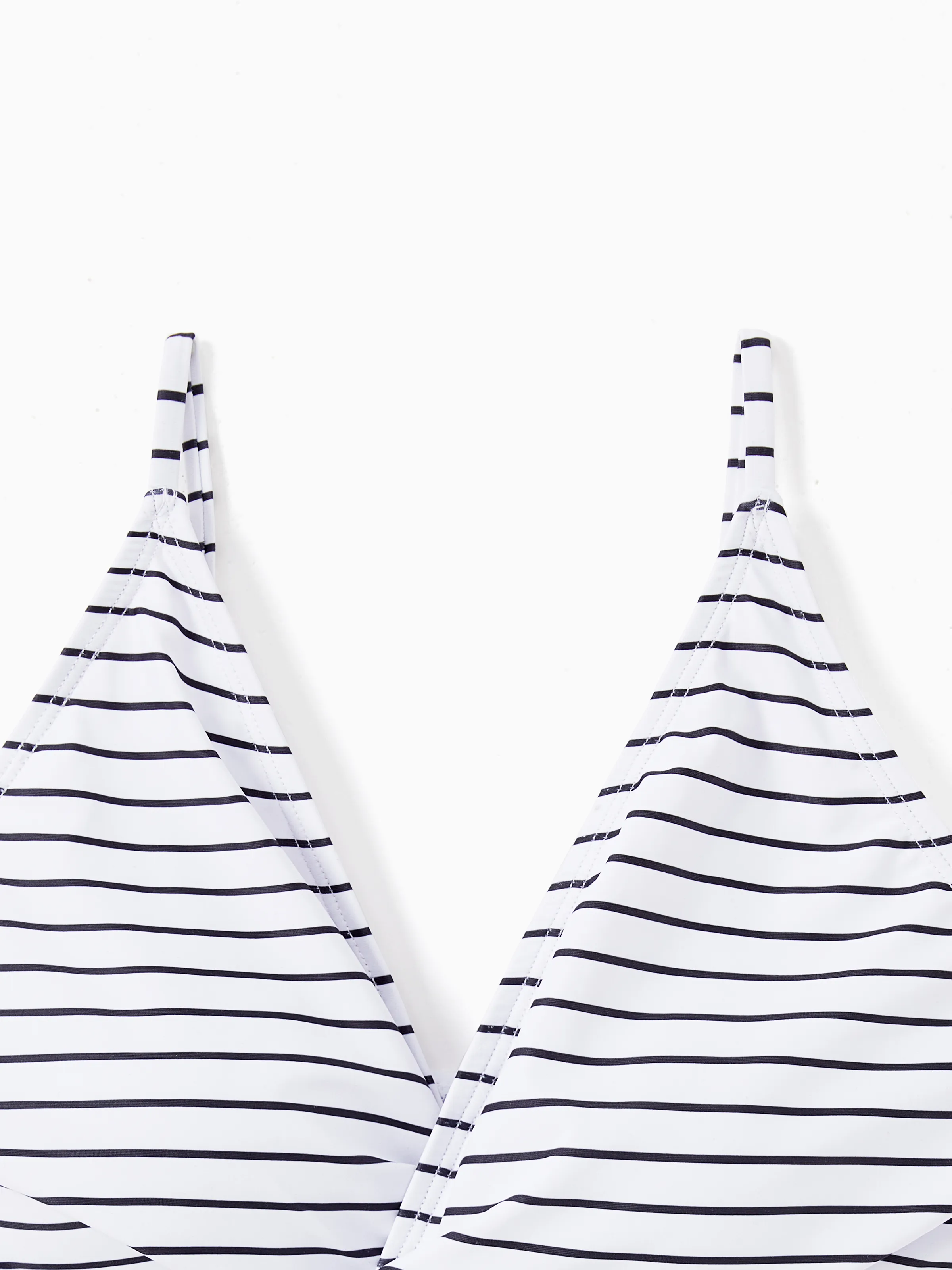 Family Matching Color Block Drawstring Swim Trunks or Stripe Cross Front Two-Piece Swimsuit (Quick-Dry) Green - Image 4