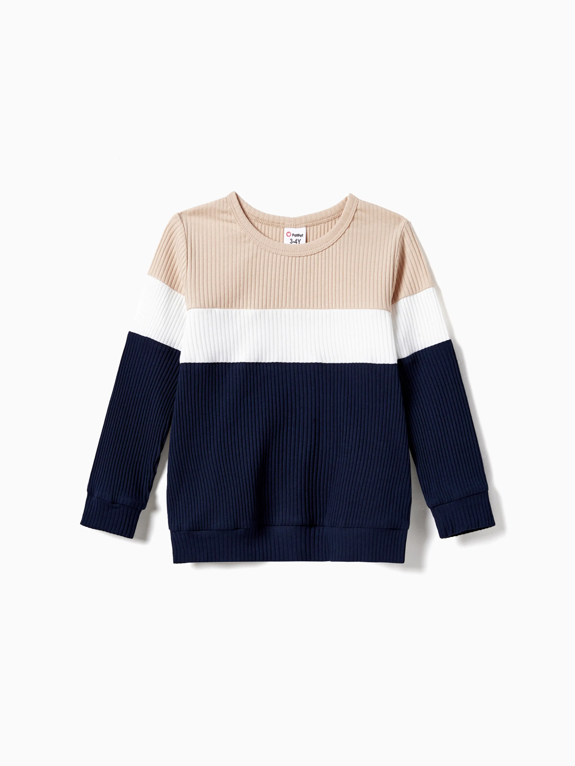 Family Matching Color-Block Knit Long-Sleeved Dresses And Tops Sets Multi-color - Image 14