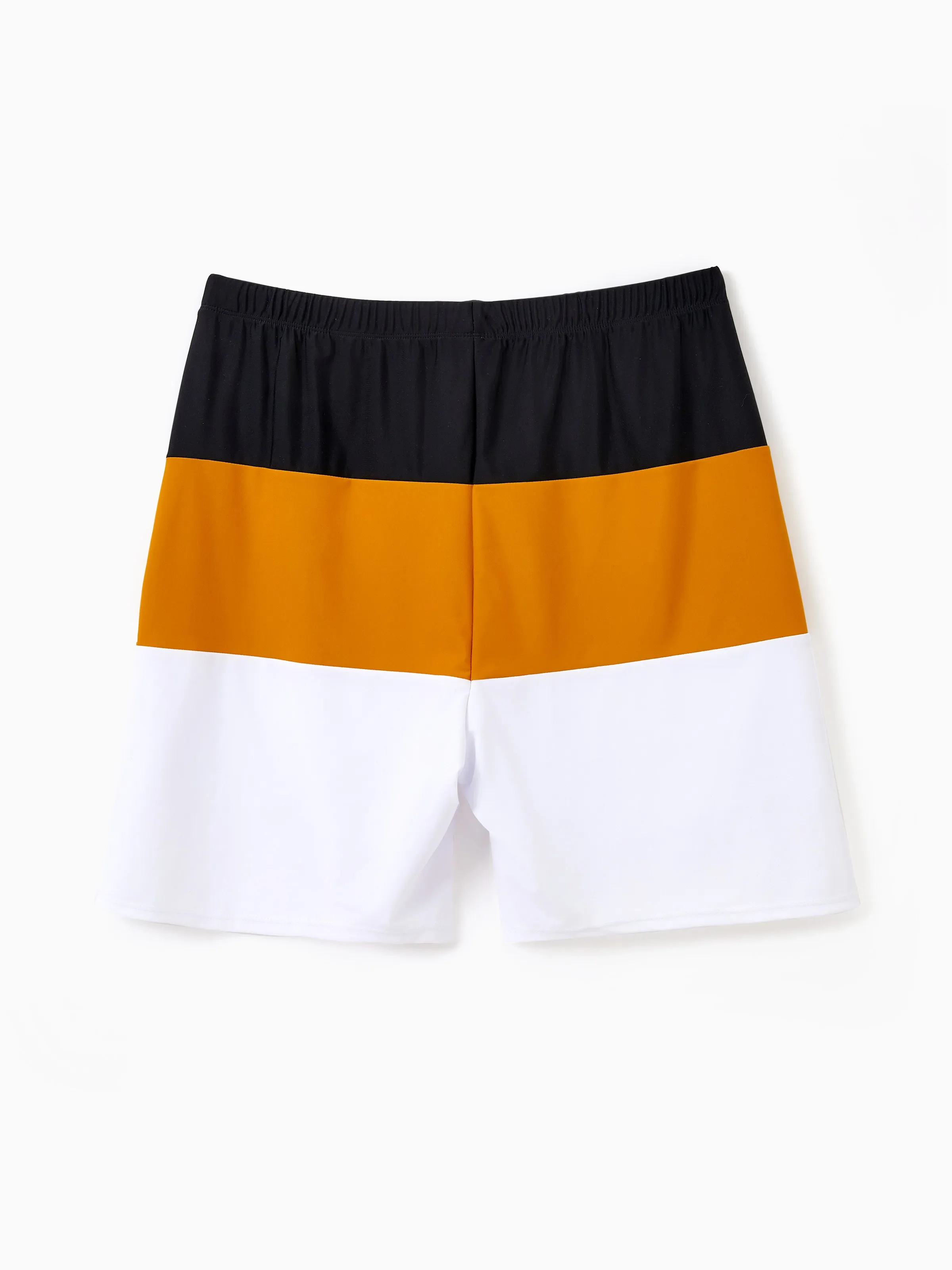 Family Matching Colorblock Swim Trunks Shorts or Cut Out Waist One-Shoulder One-piece Swimsuit Multi-color - Image 15